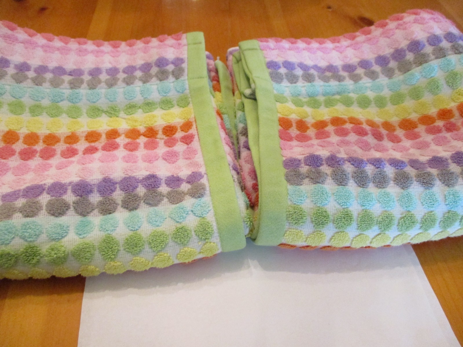 2 Valances made from Circo Towels Pastel Dots Fun Girl’s Bedroom Bath EUC