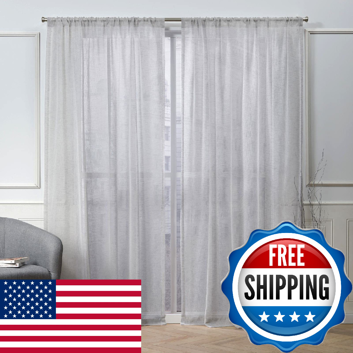 Nicole Miller New York Nicole Miller York Belfry Sheer Rod Pocket Top Curtain