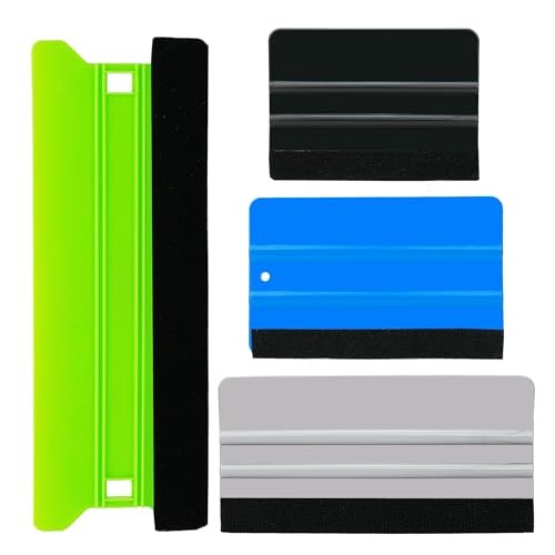 4Piece Plastic Squeegee Set, 8IN/6IN/5IN/4IN, Window Tint Squeegee 4colors