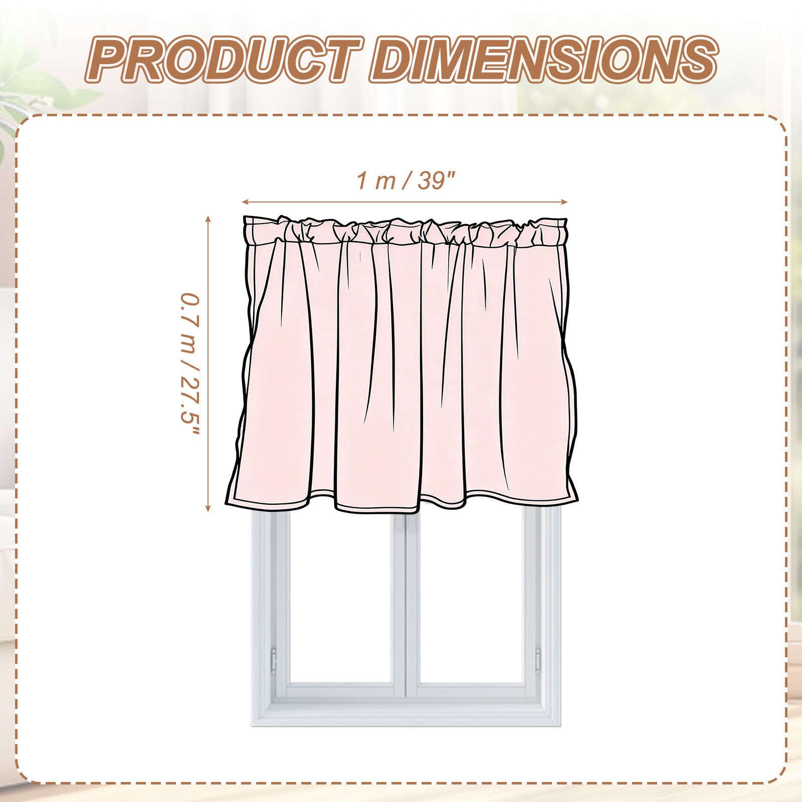 1 Panel Cabinet Curtain, Cream White, 27.5″ W x 39″ l