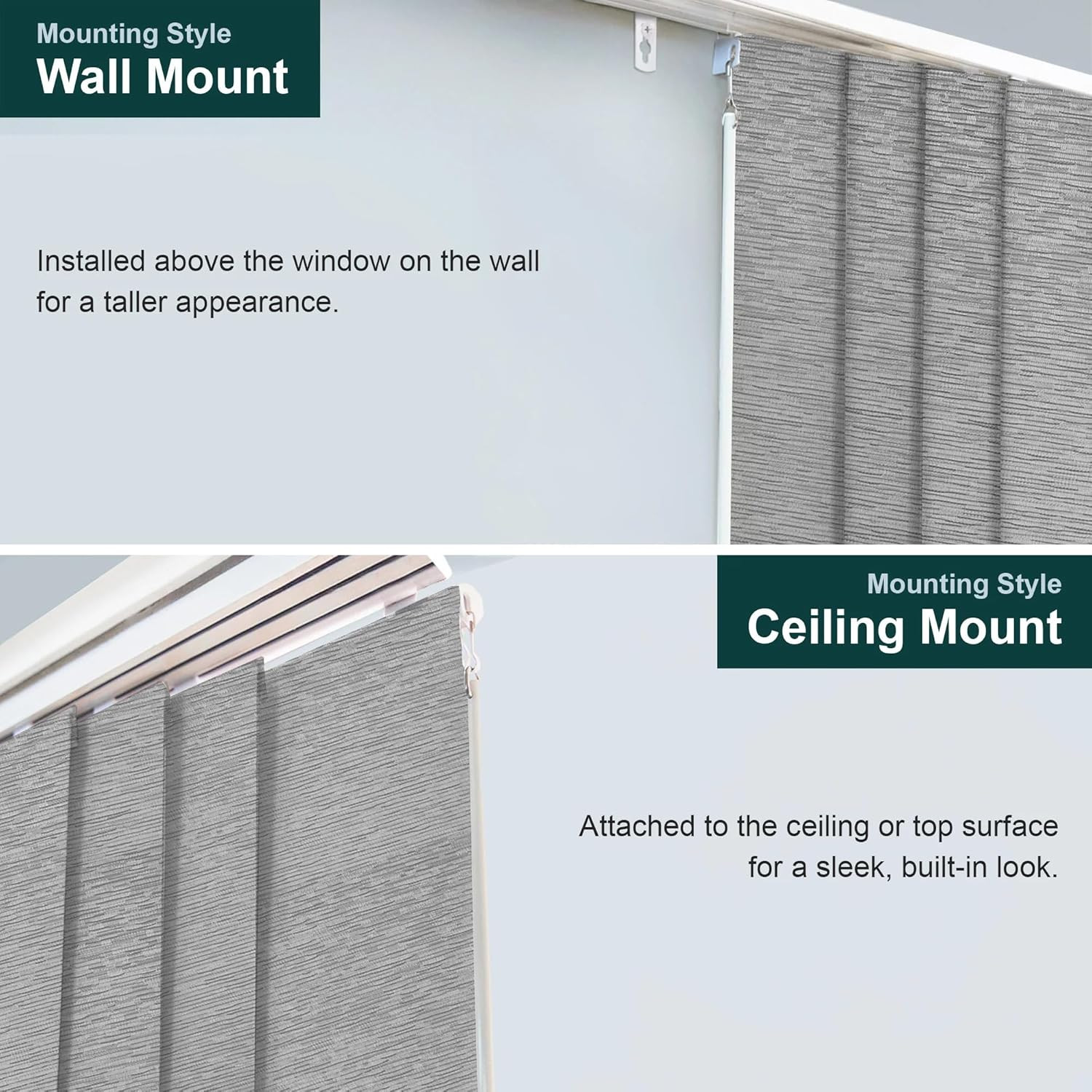 Panel Track Blinds for Sliding Glass Doors, 4 Panel Sliding Panels, Adjustable T