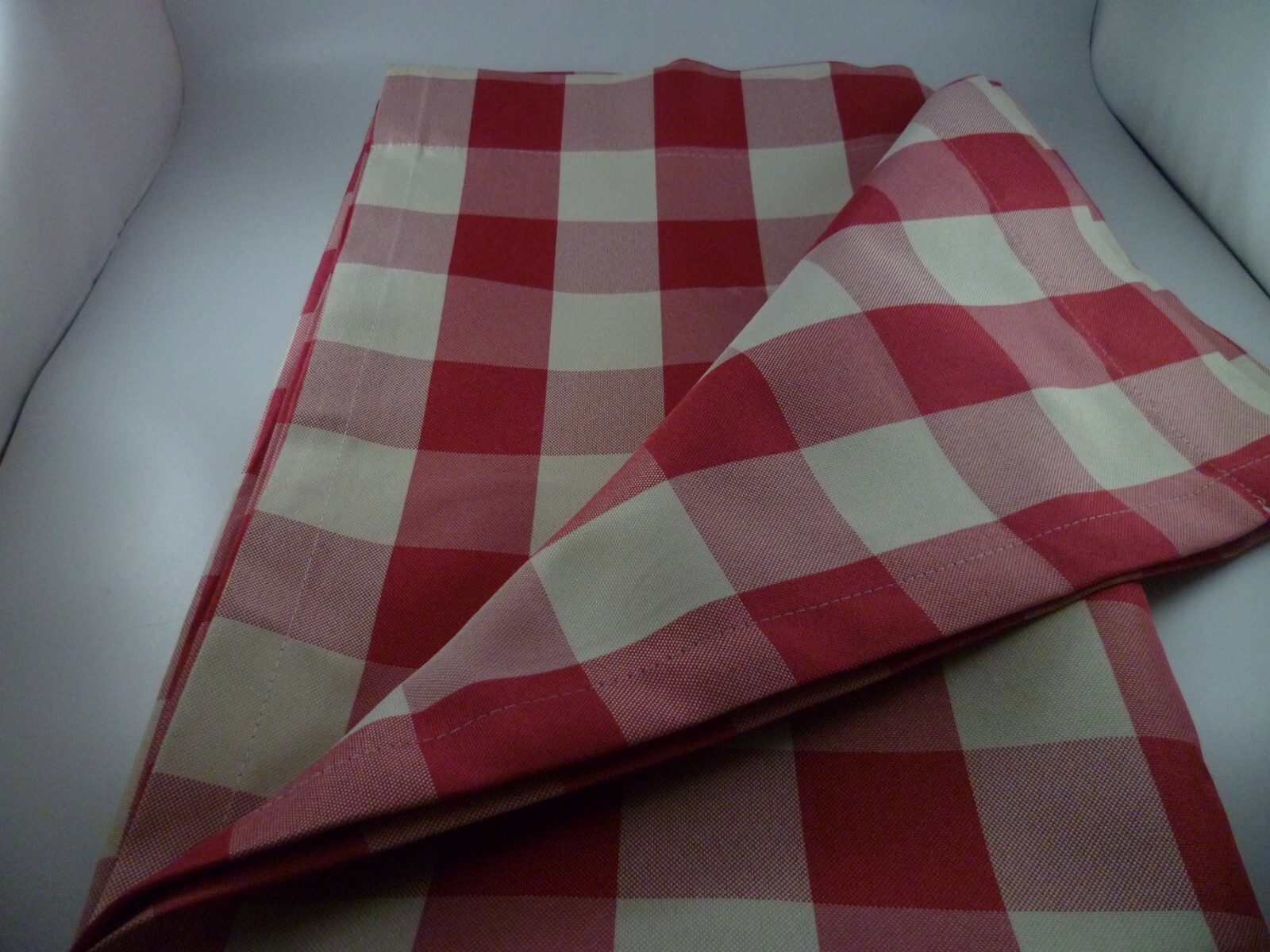 Set 2 HLC.ME Panel Curtain Drape Red Cream Buffalo Plaid Check Grommet 52×84