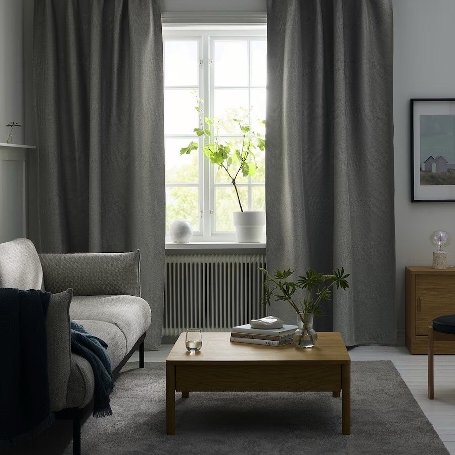 Ikea Vilborg 2-Panel Room Darkening 57″ x 98″ 404.234.13 22434 Gray Curtains New