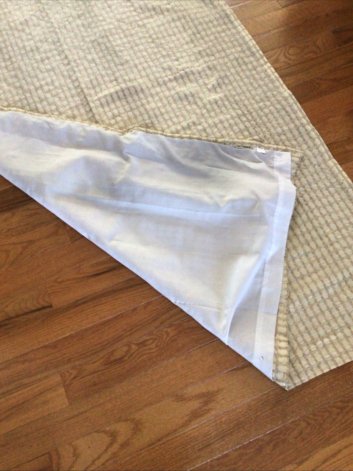 Pier 1 Jute Waffle Panel Set Textured Lined Window Curtain Panels 82 x 48