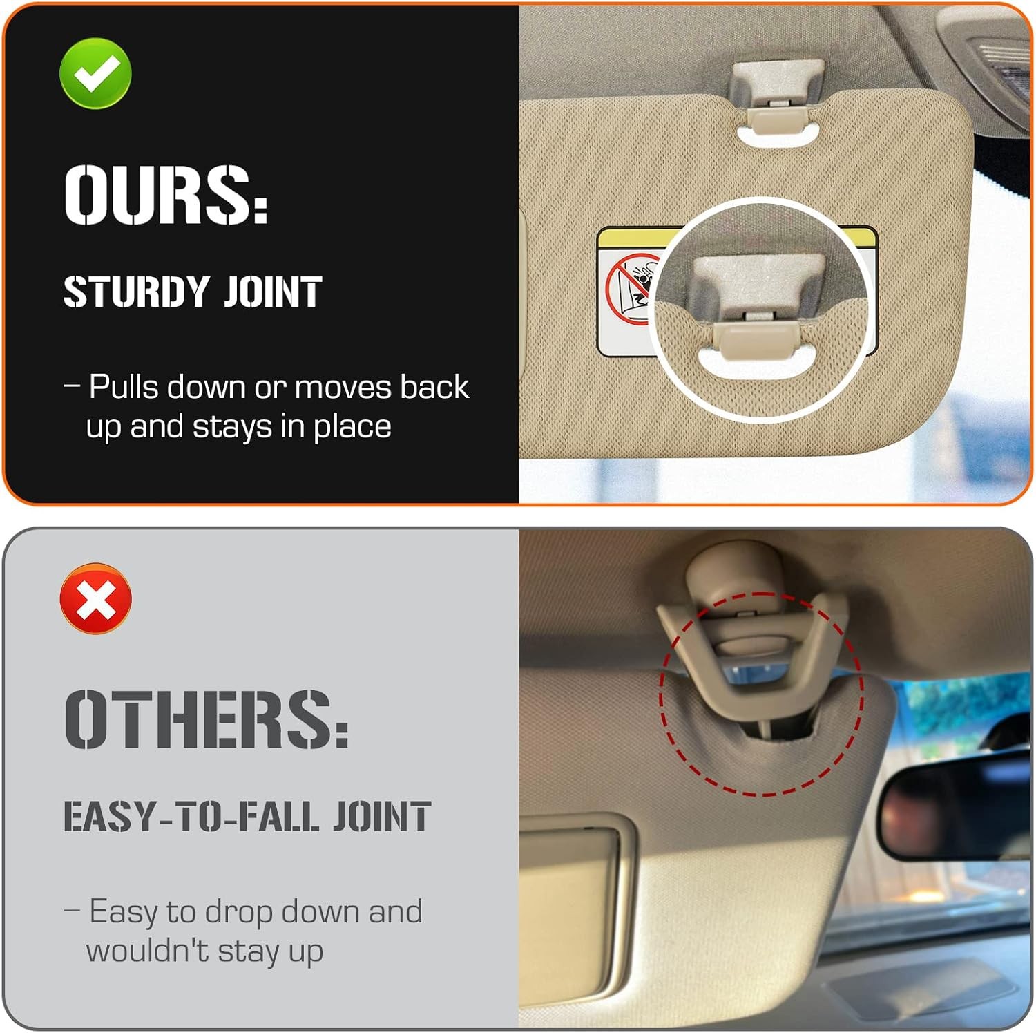 Left Driver & Right Passenger Sun Visor Beige Left Driver & Right Passenger Side