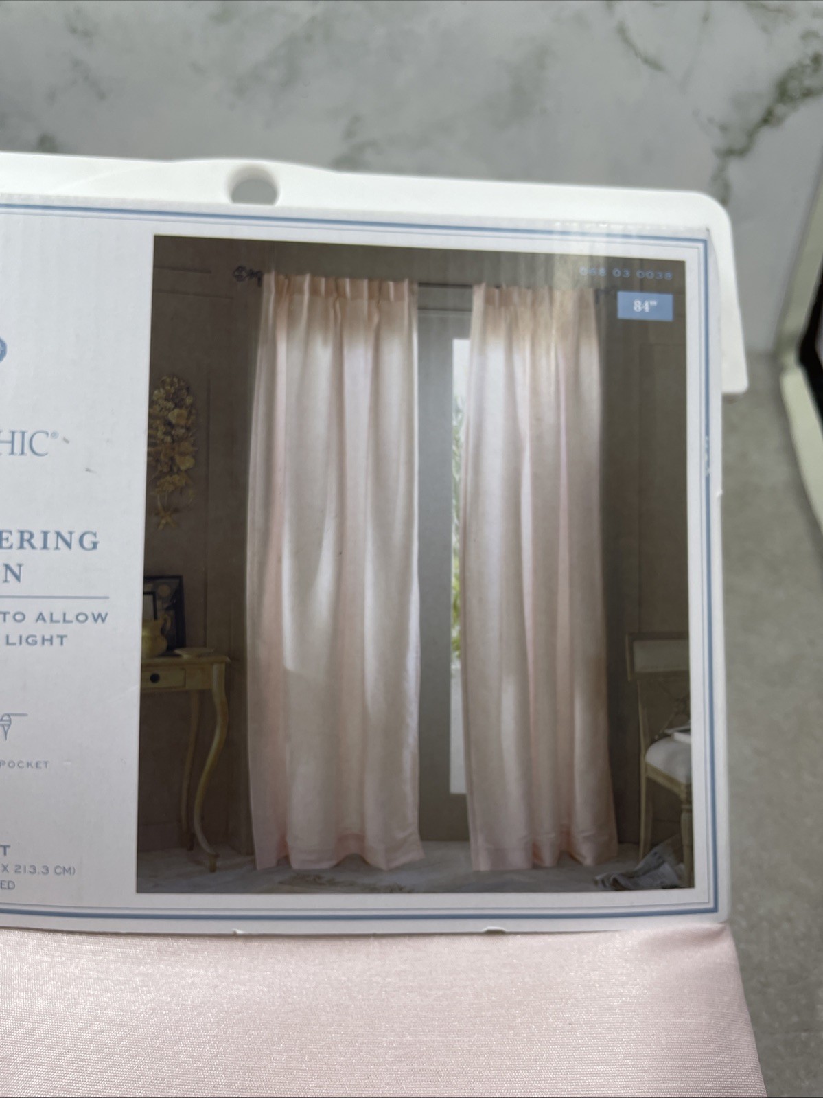 Simply Shabby Chic Light Filtering Curtain Panel Pink Pleat 54”x84” New 1