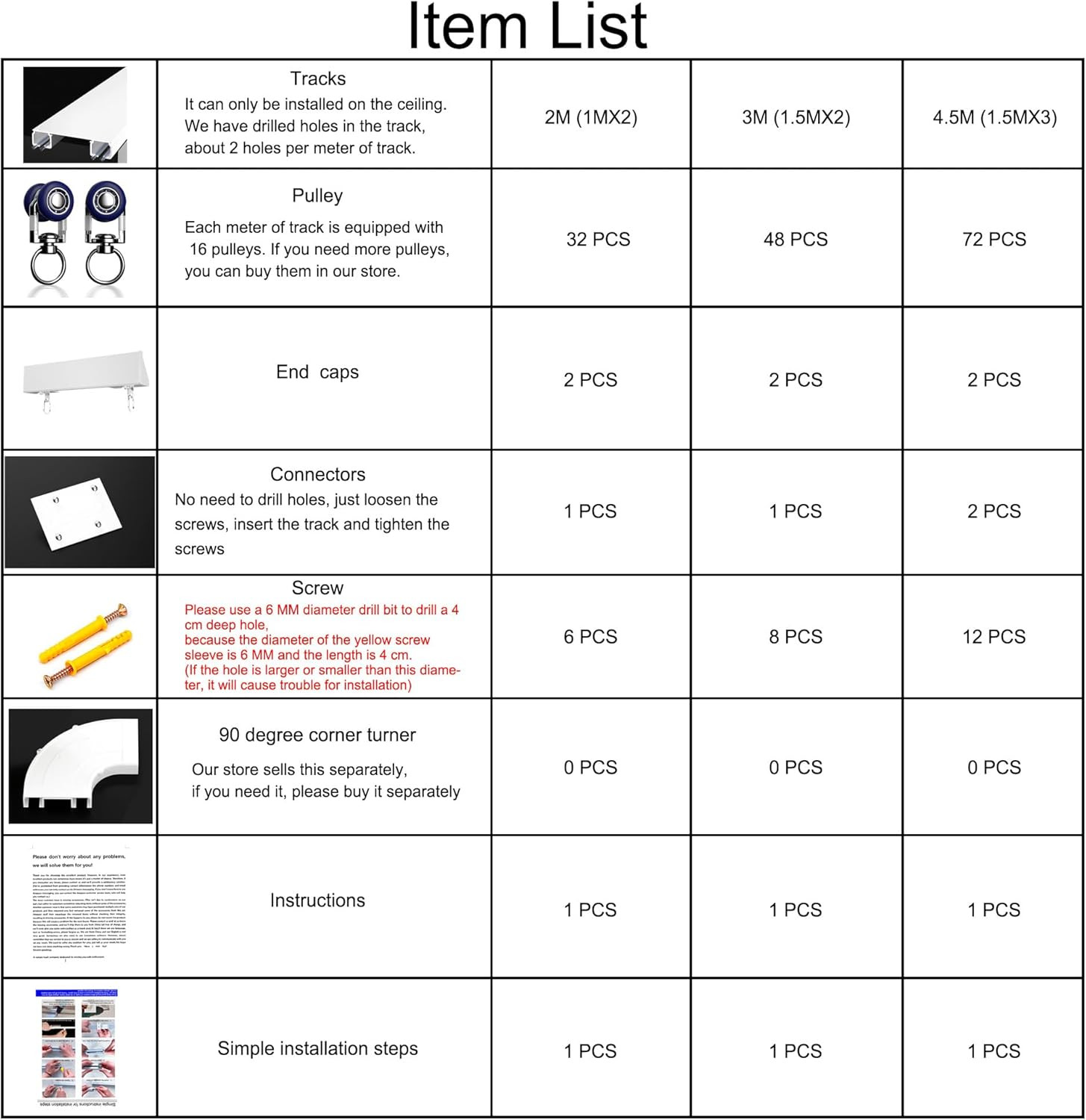 Double Rail Ceiling Curtain Track System – 4.5M White Sliding Drapes