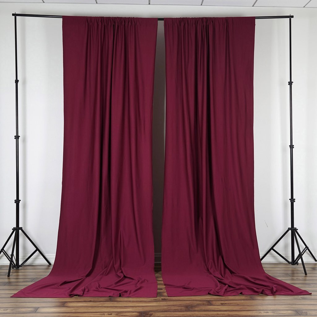 BURGUNDY 10 x 10 ft Polyester BACKDROP CURTAINS Drapes Panels Home Decorations