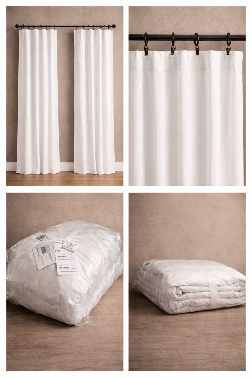 Pottery Barn 100”W X 108”L BLACKOUT Curtains WHITE 2 Panels Savings! NEW
