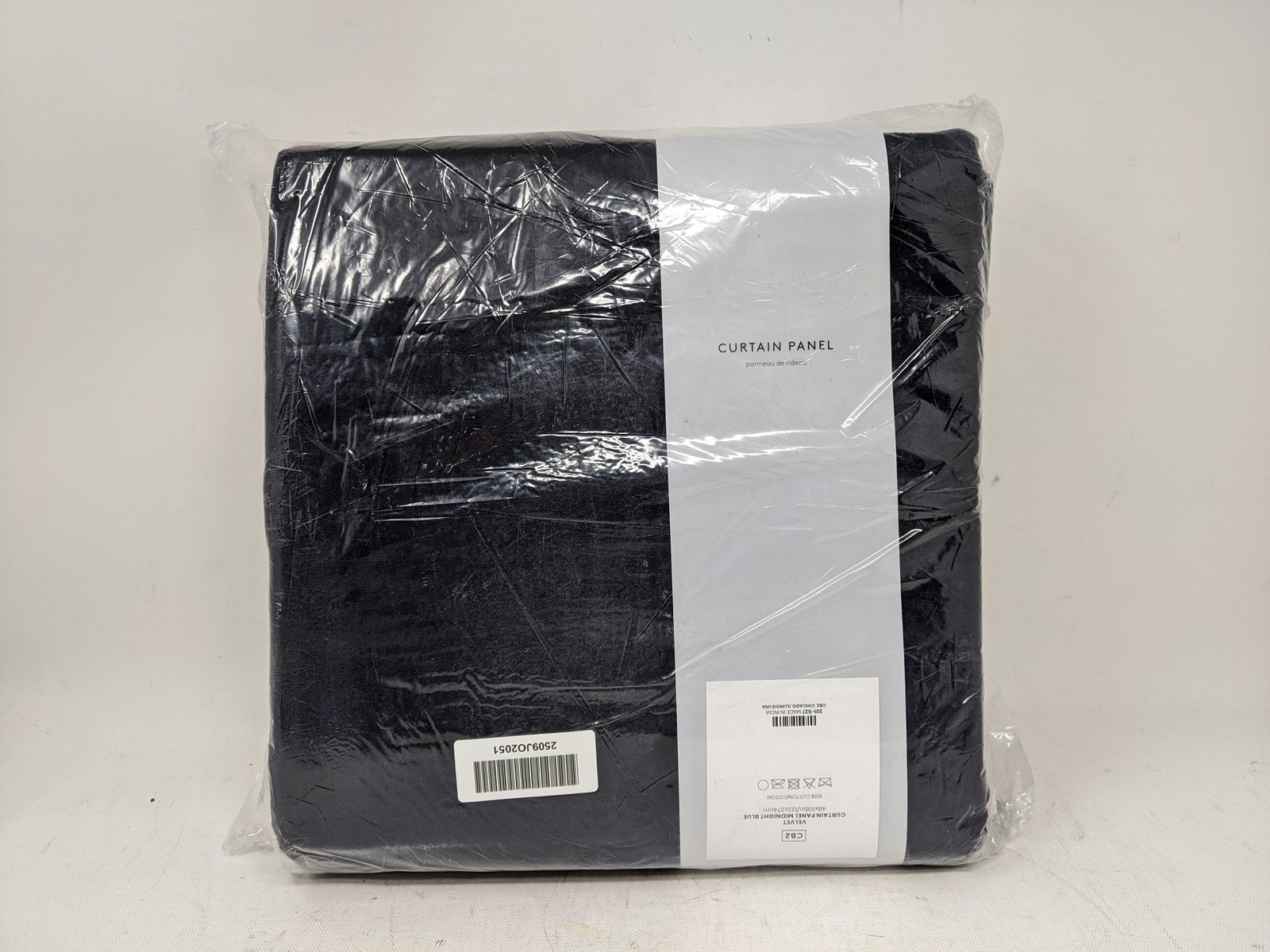CB2 Velvet Curtain Panel Midnight Blue 48×108 in. 100% Cotton 122x274cm