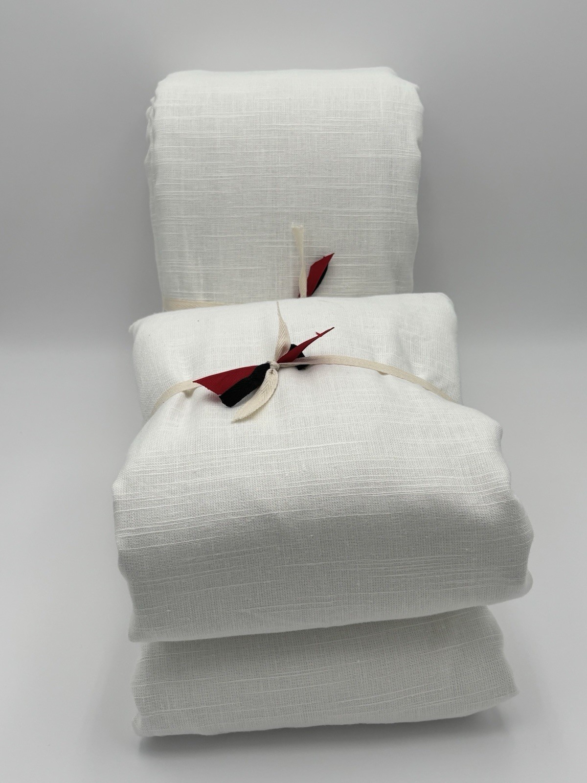Pottery Barn Emery Linen Blackout Curtains ~ 100”W x 84”L ~ White ~ Set of 2