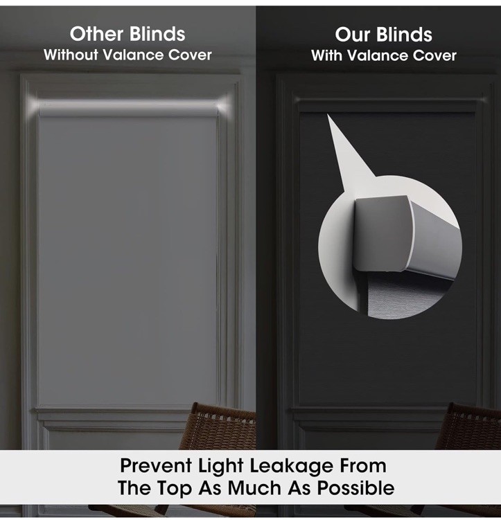 New Canisteo Smart Motorized blinds With Remote 100% Blackout, Grey, 20”W X 72″H