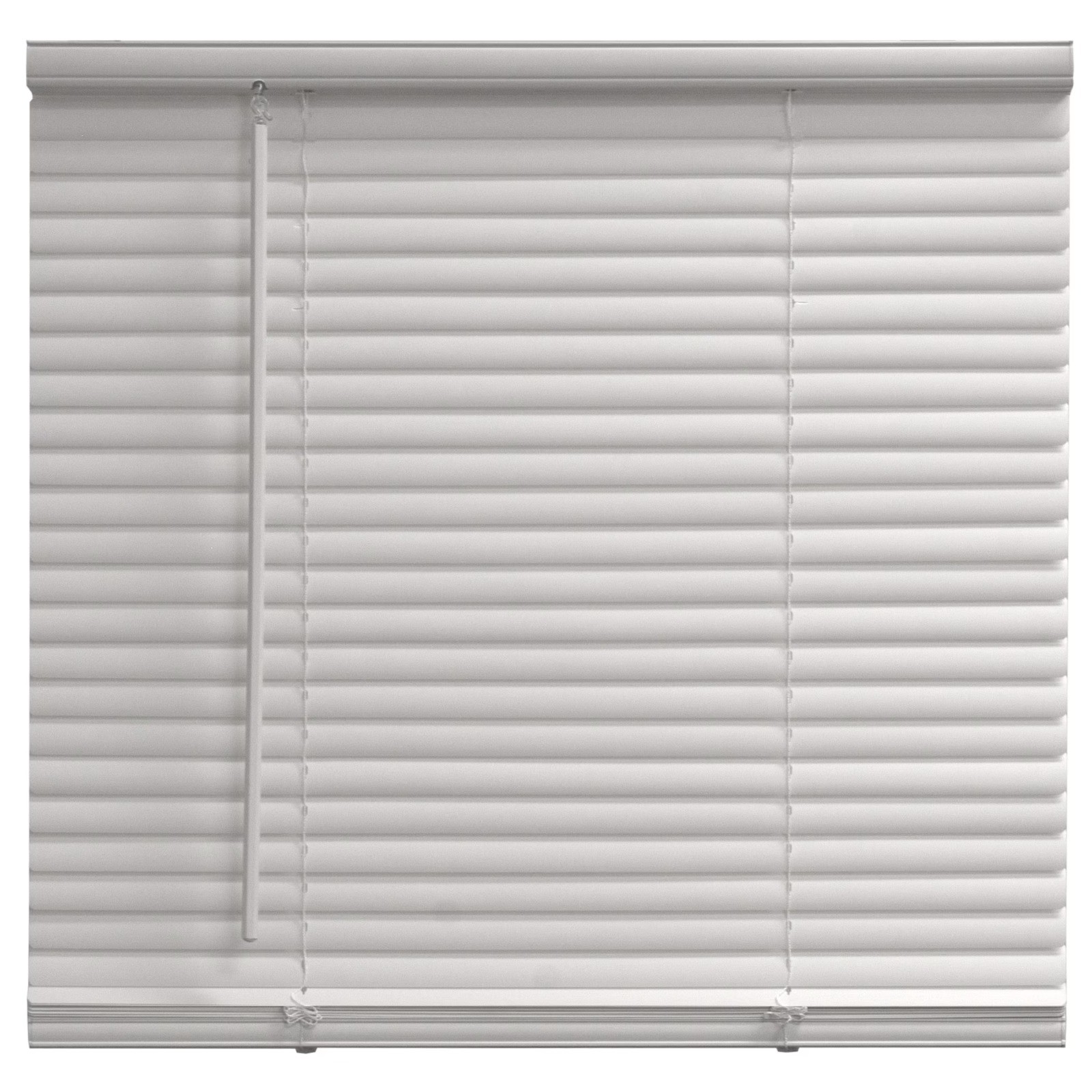 1″ Cordless Vinyl Light Filtering Mini Blinds, White, 34″ W x 64″ L