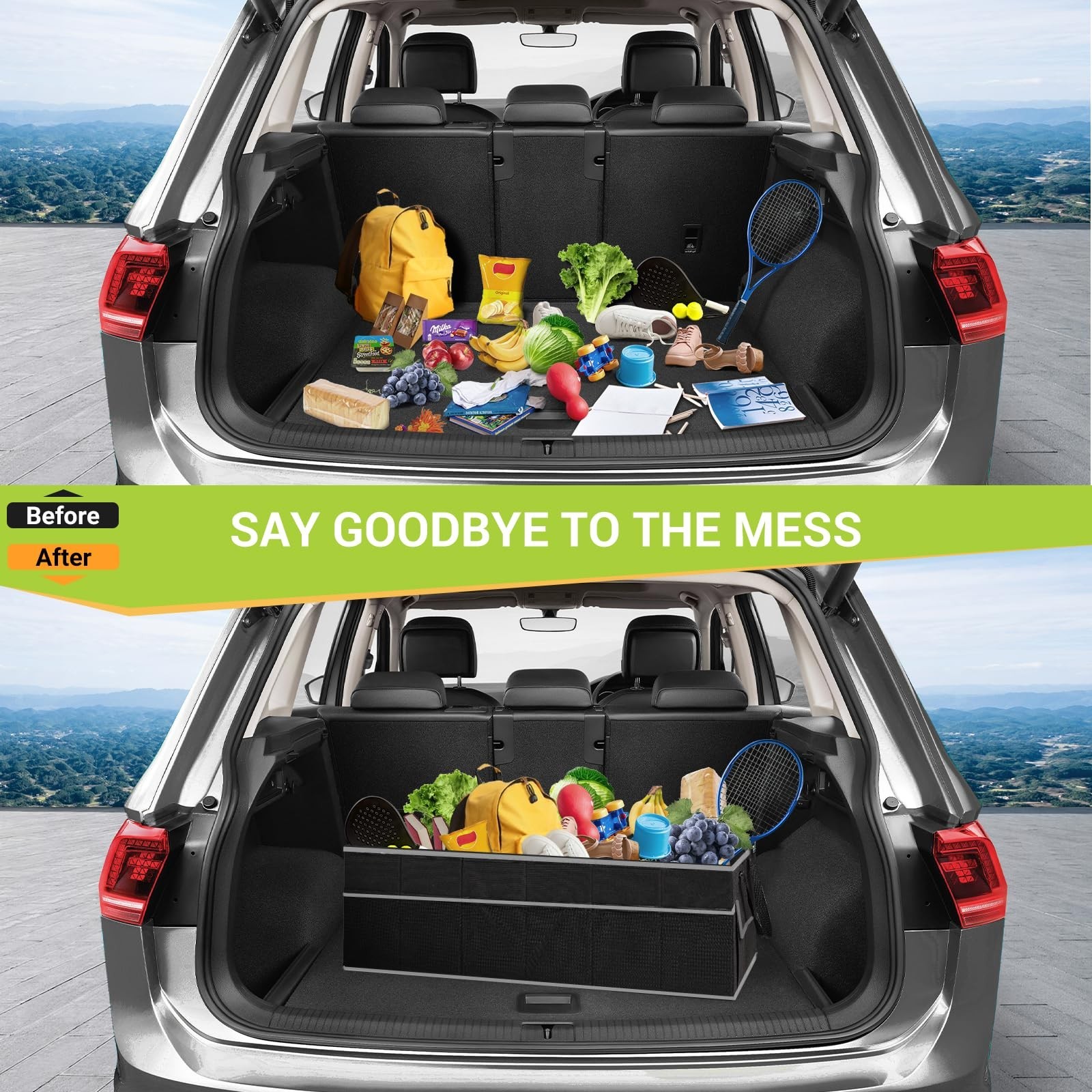 MIU COLOR Trunk Organizer for Car, SUV Trunk Organizer, 12 Pockets, Non-Slip …