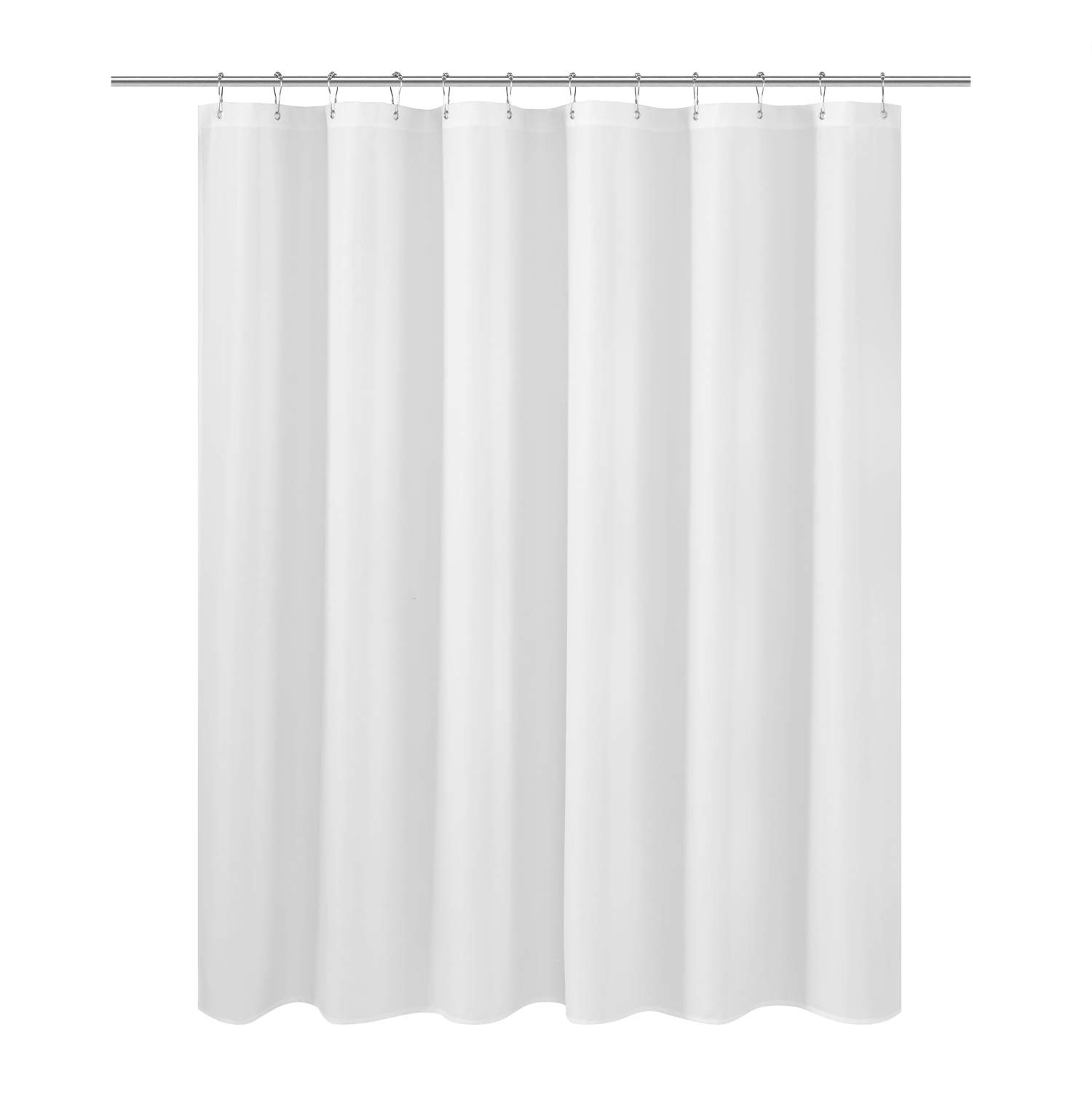 N&Y HOME Short Fabric Shower Curtain Liner 60 72″W x 60″L (Pack of 1), White