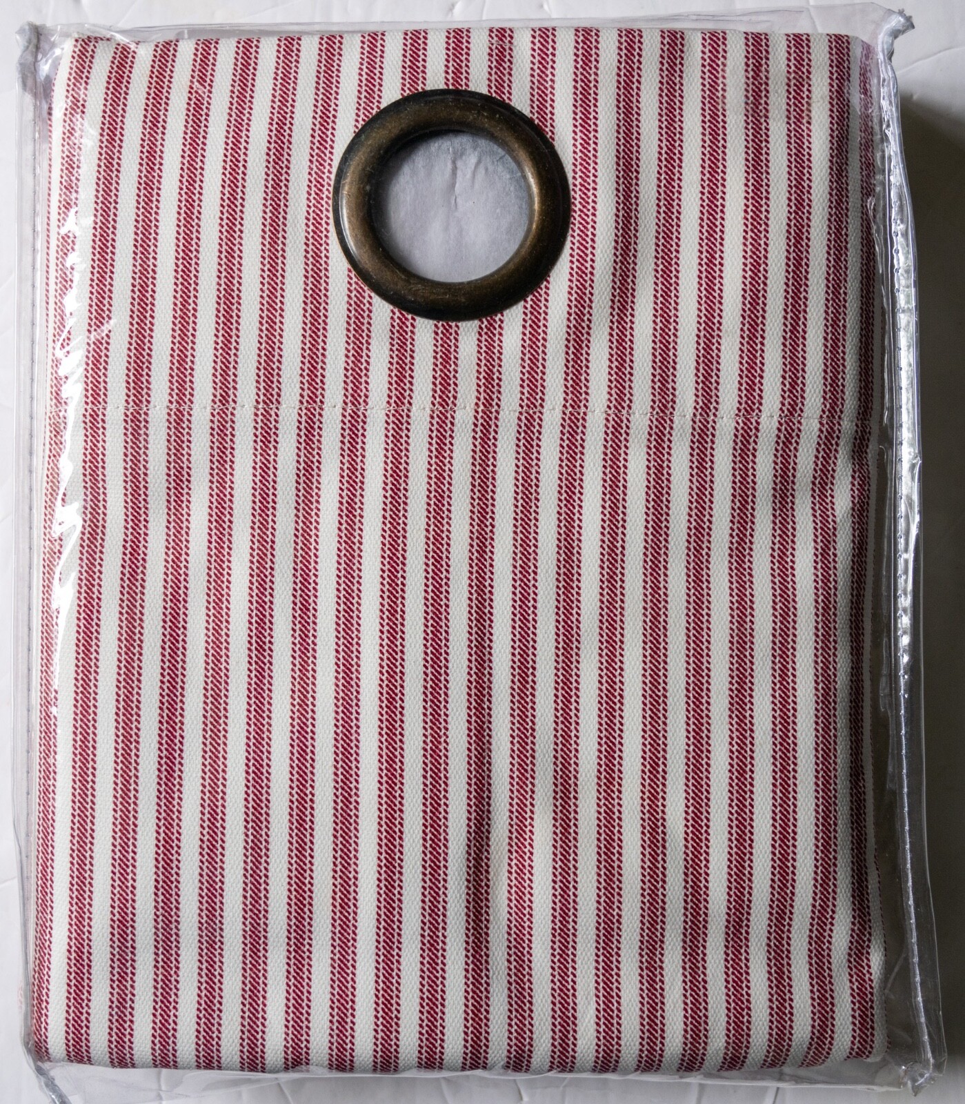Thermalogic Insulated Ticking Red Striped Grommet Top Curtain Pair, 80″ x 54″