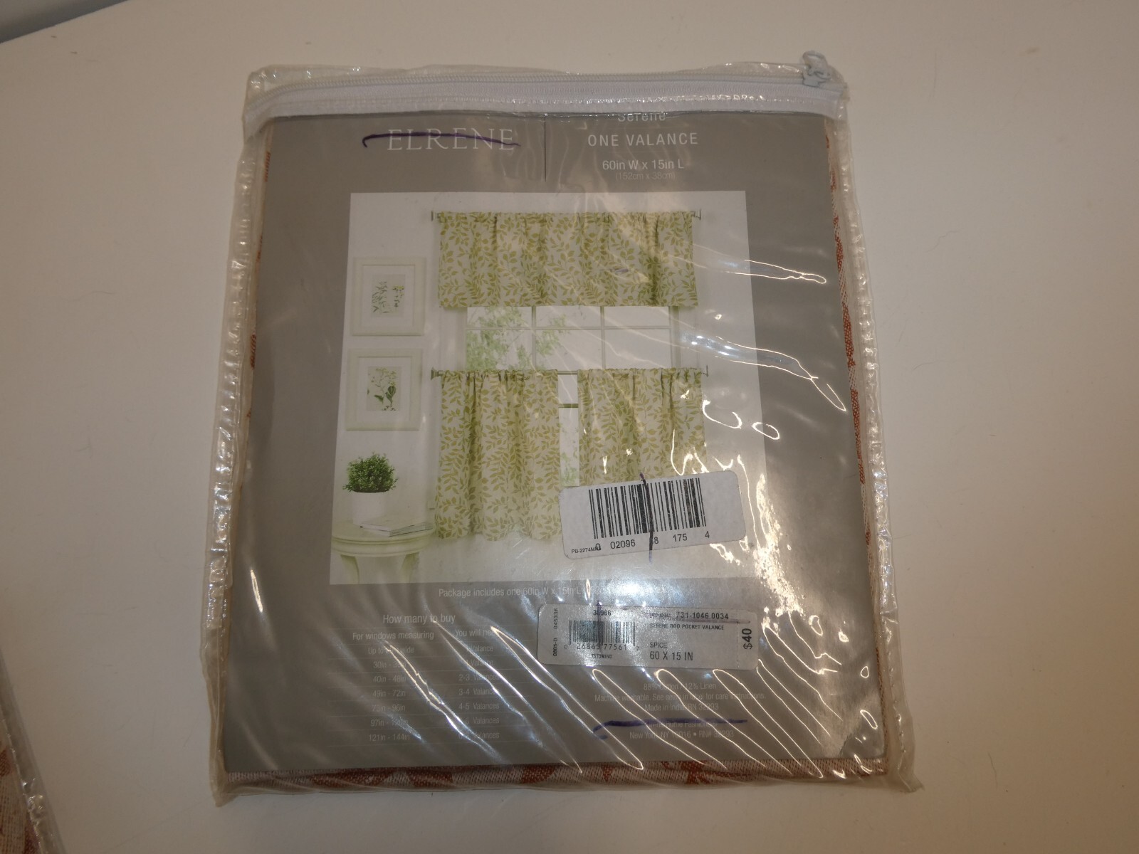 NEW Elrene Serene Kitchen Window (One Valance) 60″ wide x 15″ Long Color Spice