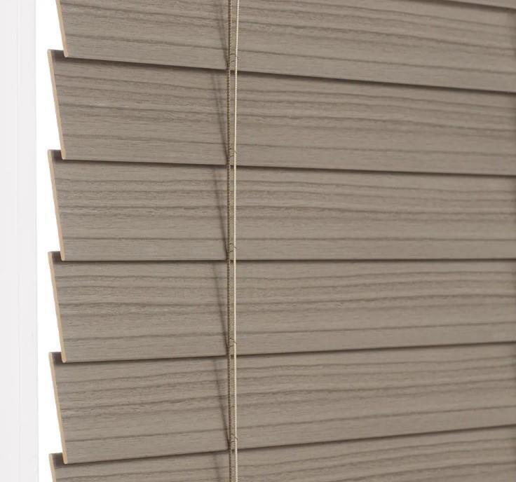Driftwood Gray Cordless 2.5″ Premium Faux Wood Blind for Window 28″W x 64″L