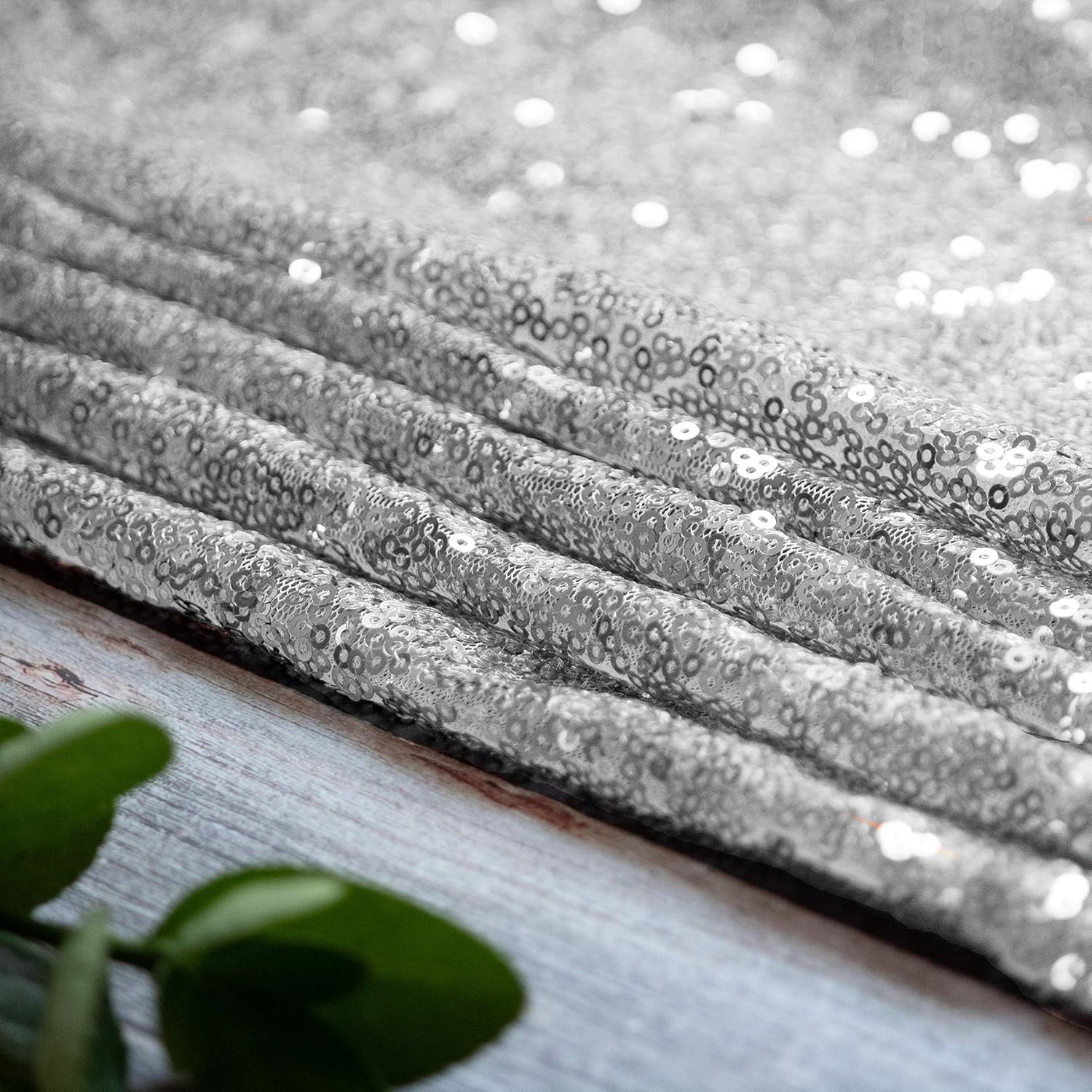 Stunning Silver Sequin Backdrop Curtains 2×8 ft – Perfect for Parties & Weddings