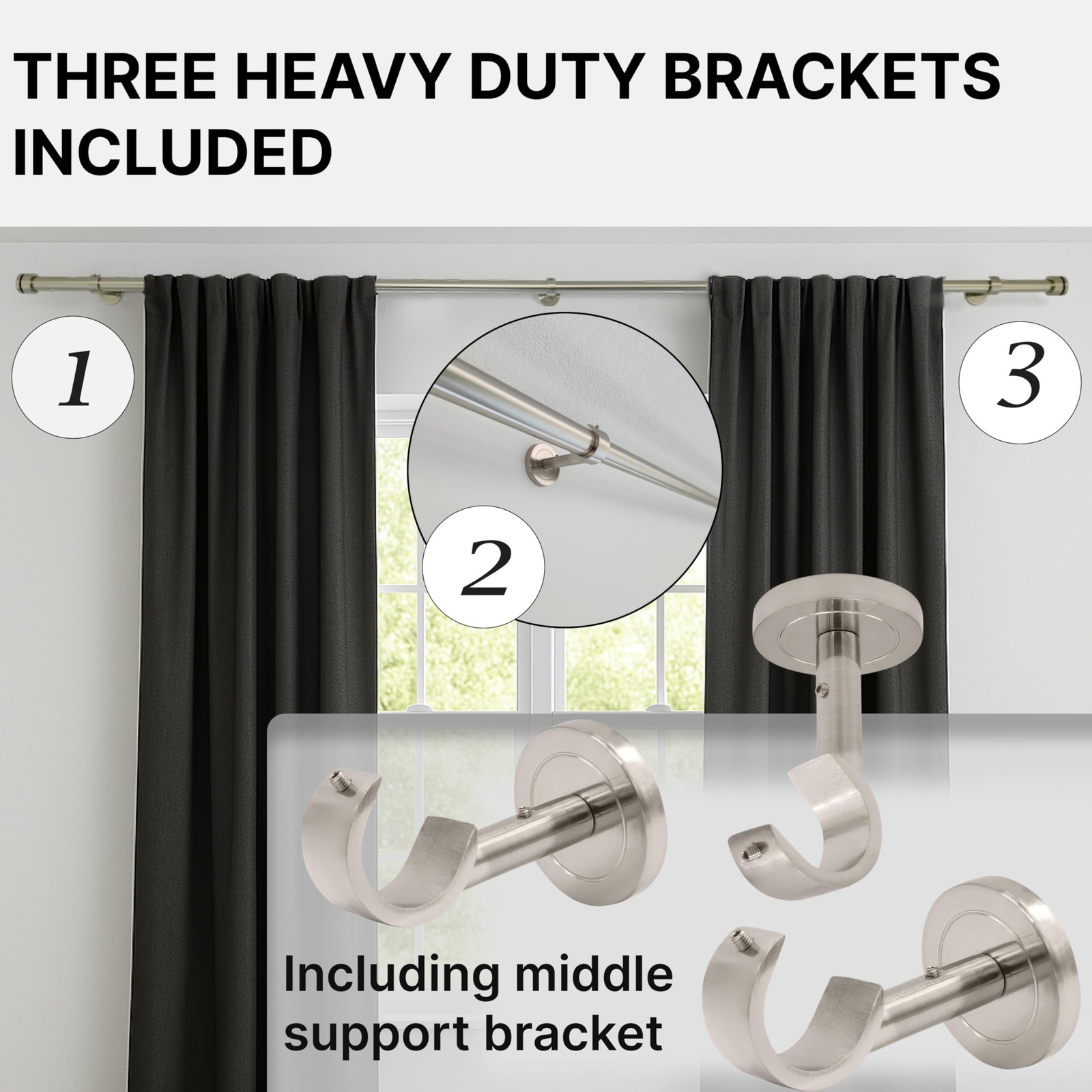 A Key Tech Ceiling Curtain Rod 48-84 Adjustable Ceiling Mounted Curtain Rod