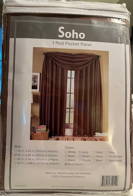 Soho Rod Pocket Panel in Mushroom 42″ x 84″