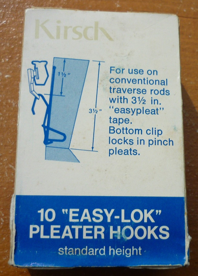 (10) Vintage Kirsch “Easy-Lok” Standard Height Traverse Rod Pleater Hooks Clasps