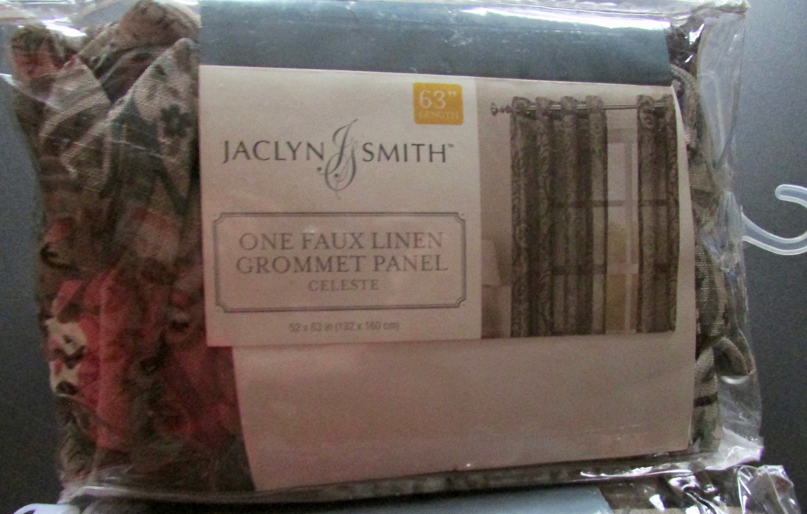 Jaclyn Smith Curtains Polyester Semi Sheer 52 in x 63 in Faux Linen 2 Panels New