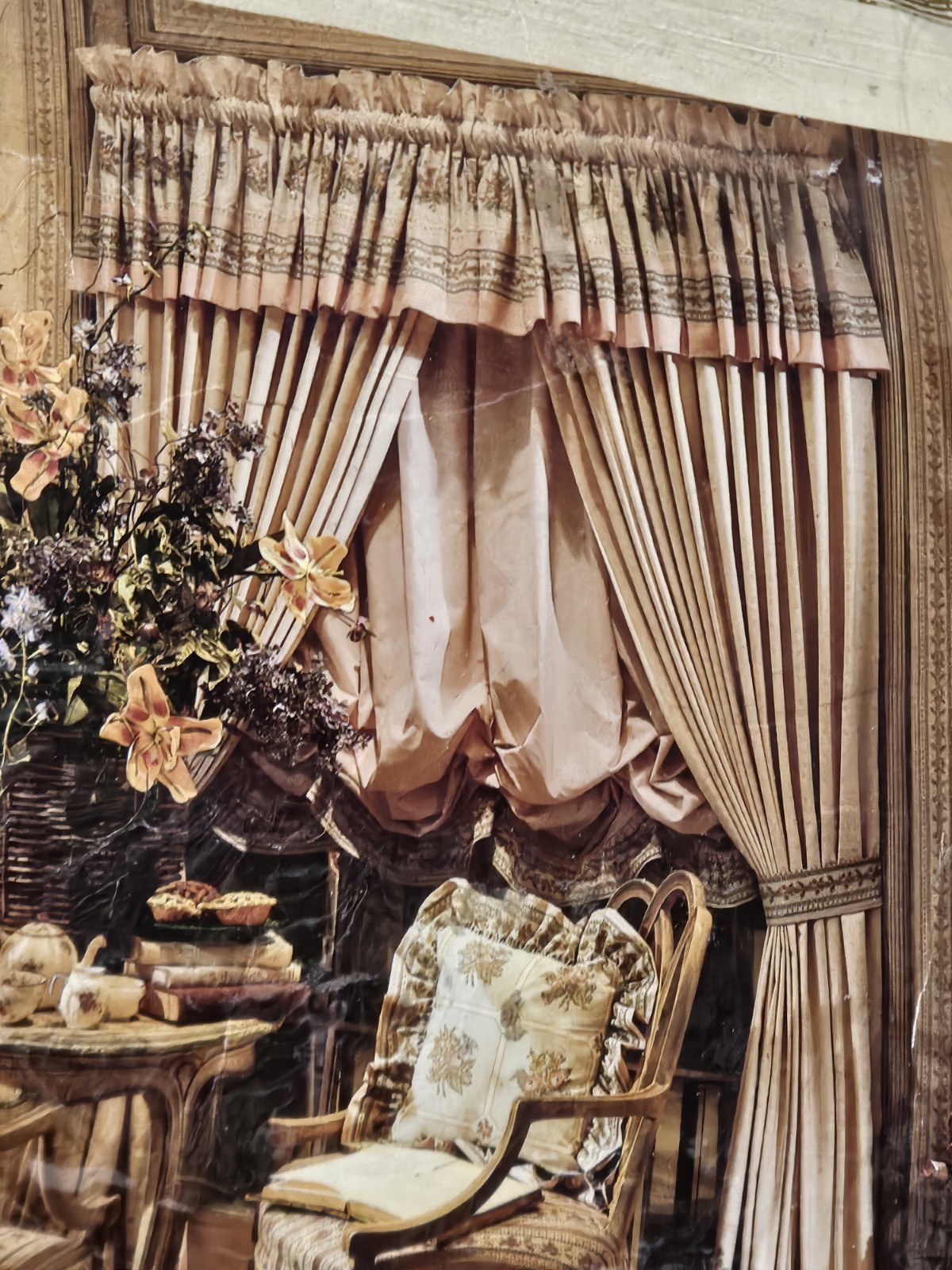 RARE Louis Nicole Balloon Shade Window Treatment Curtains 80×84 Victorian NOS