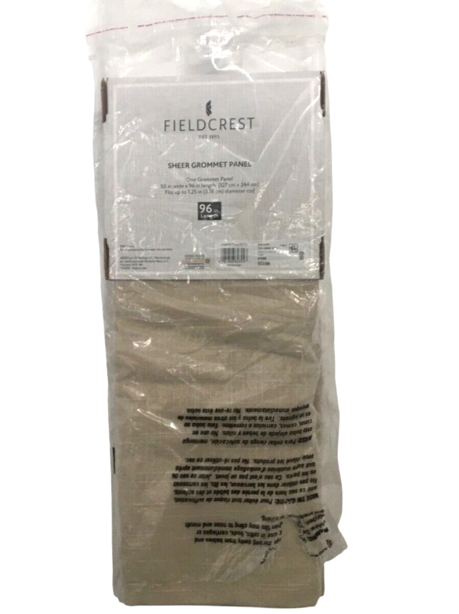 Fieldcrest Arden Cotton Sheer Curtain Grommet Stone Cream 50in x 96in One Panel