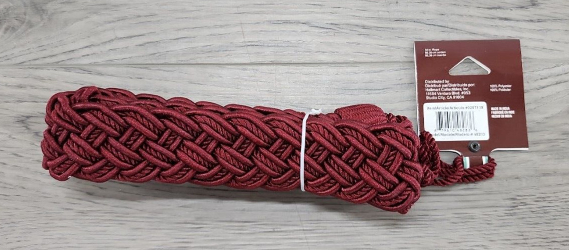 Allen + Roth & Unbranded Burgundy Curtain Drape Tieback – 2 pc