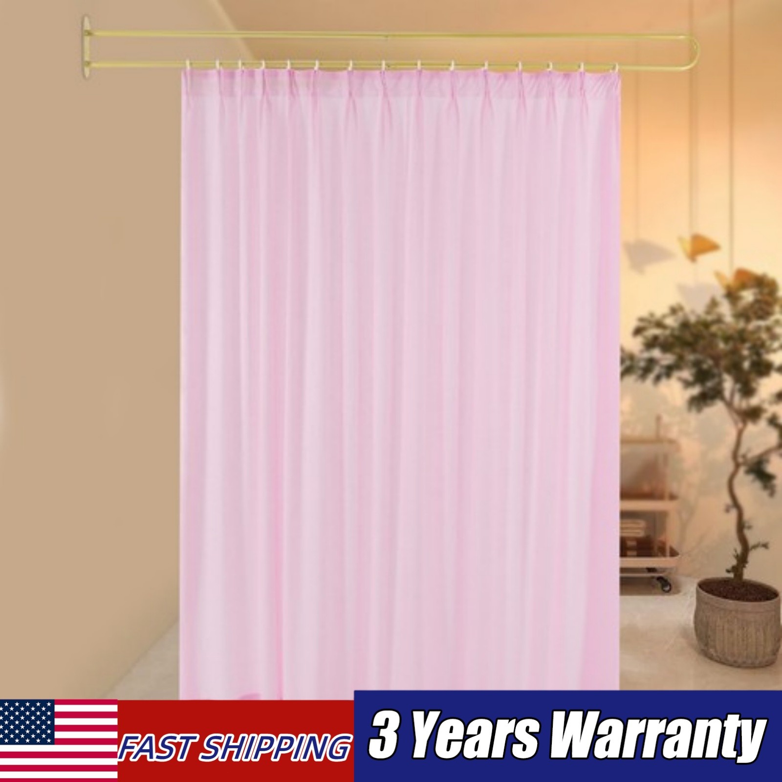 Privacy Partition Curtain, Wall Mounted Curtain, Curtain Room Divider 200*22cm