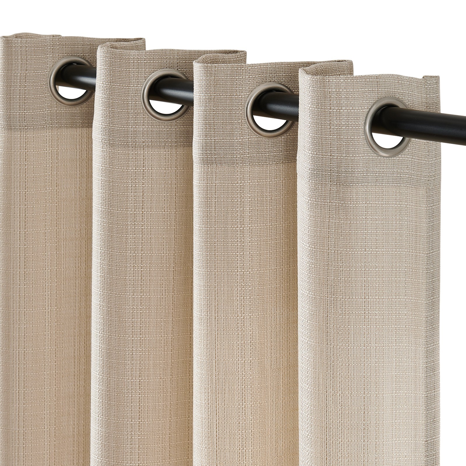 Linen Textured Curtains 2 Panels for Living Room Grommet Top Light Filtering