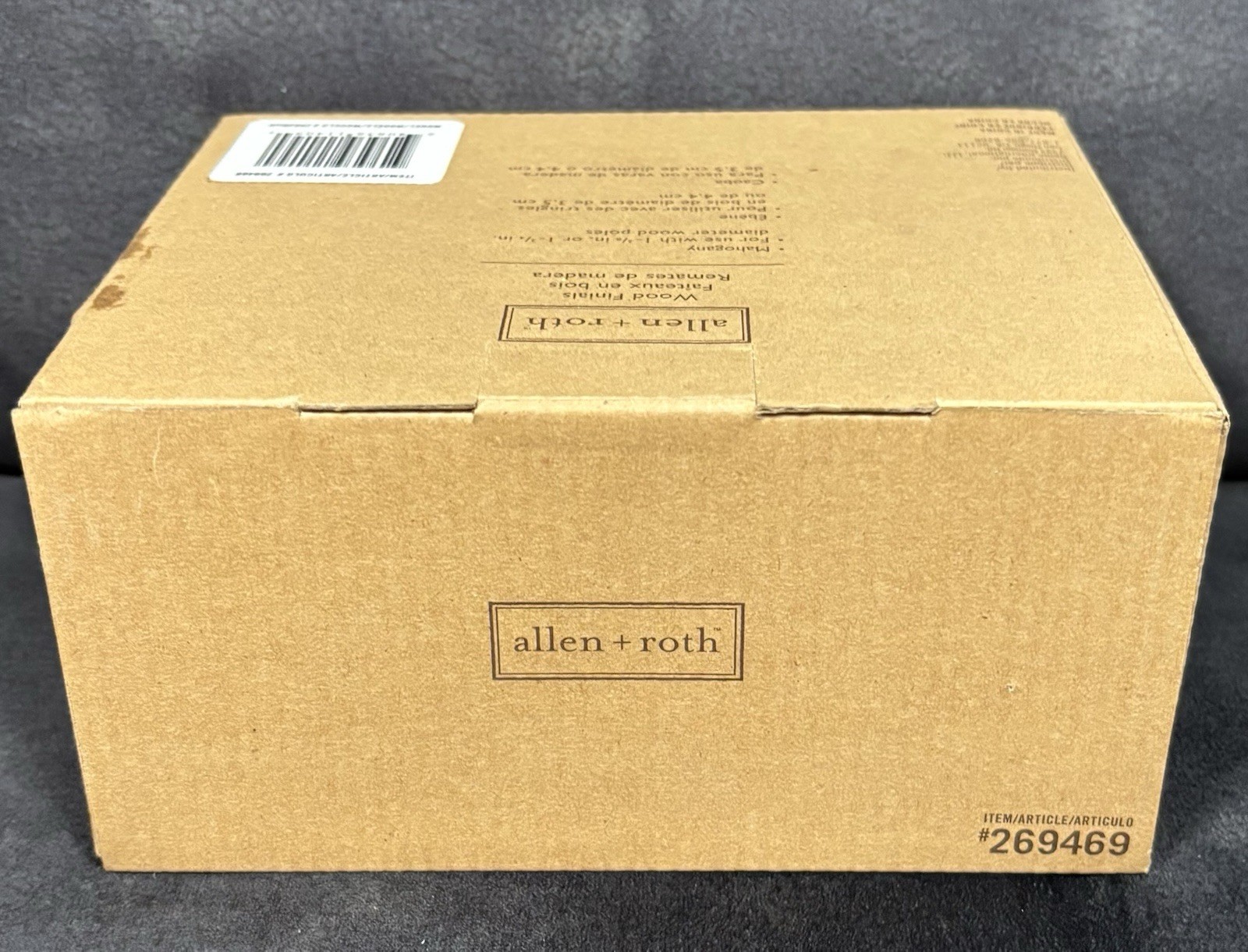 Allen Roth Square Wood Finials 269469 Mahogany Finish fits 1-3/8″ or 1-3/4 NEW
