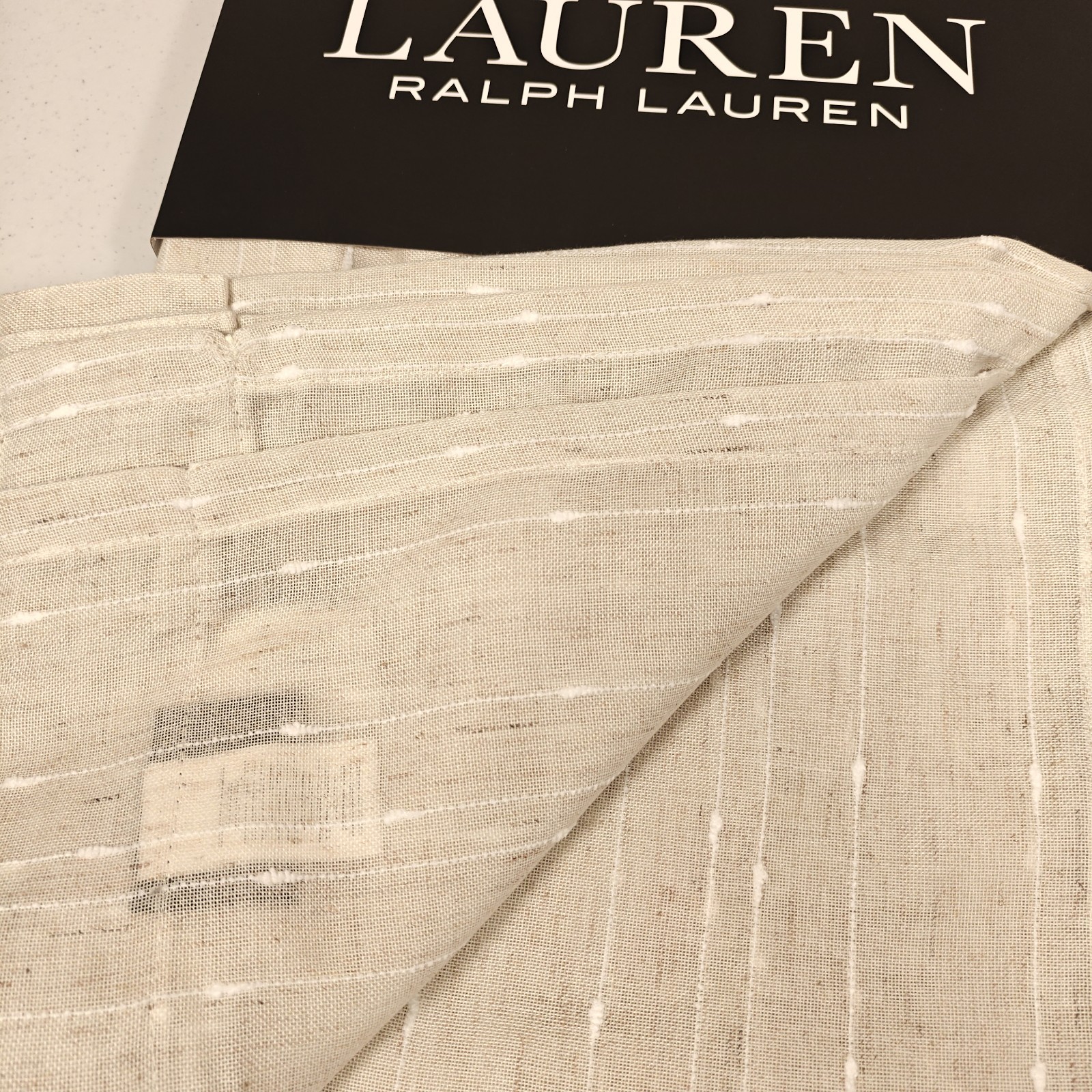 New Ralph Lauren Window Curtains 2 Panels Natural 54 x 96 Linen Back Tab Pocket