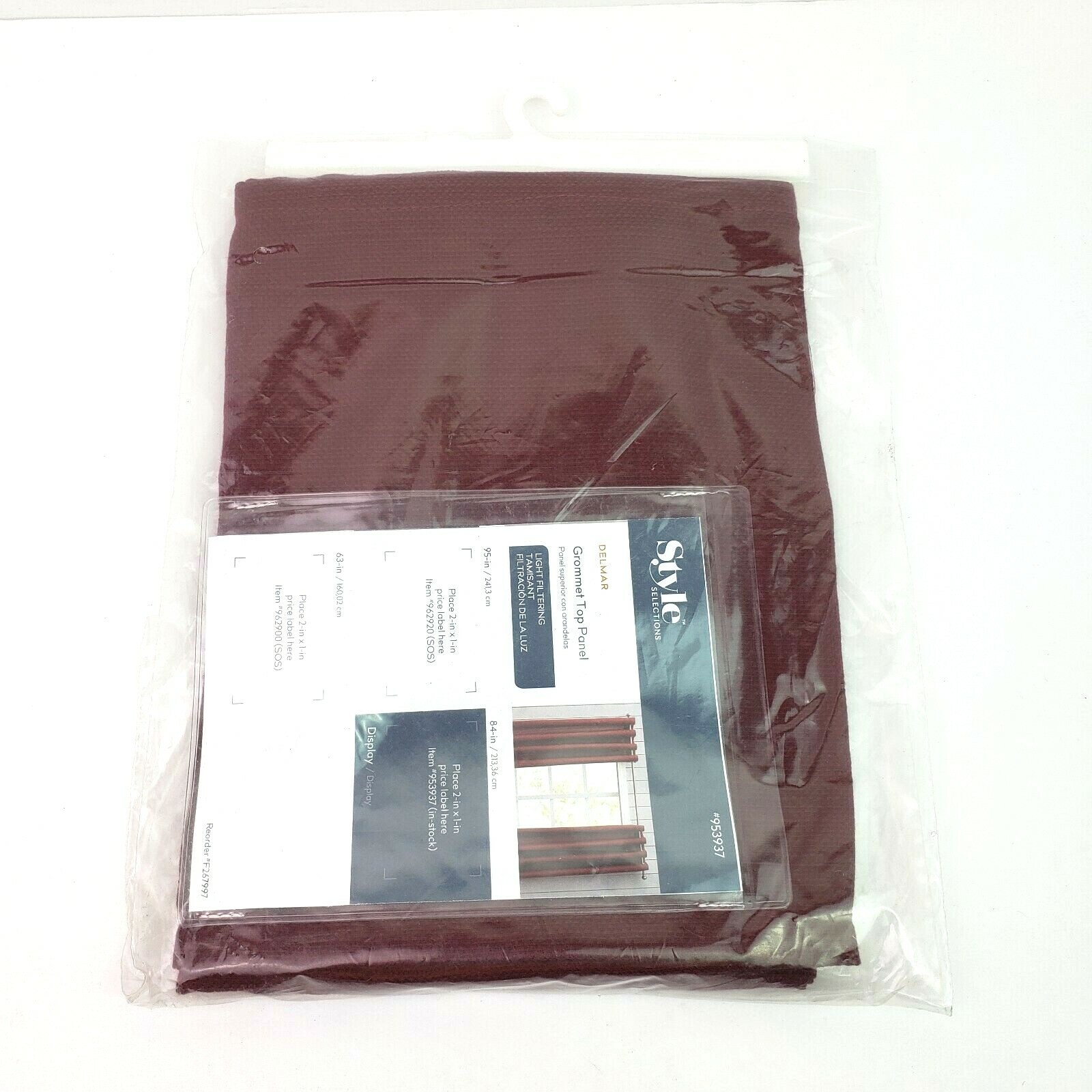Style Selections Delmar Grommet Top Panel Burgundy 953937