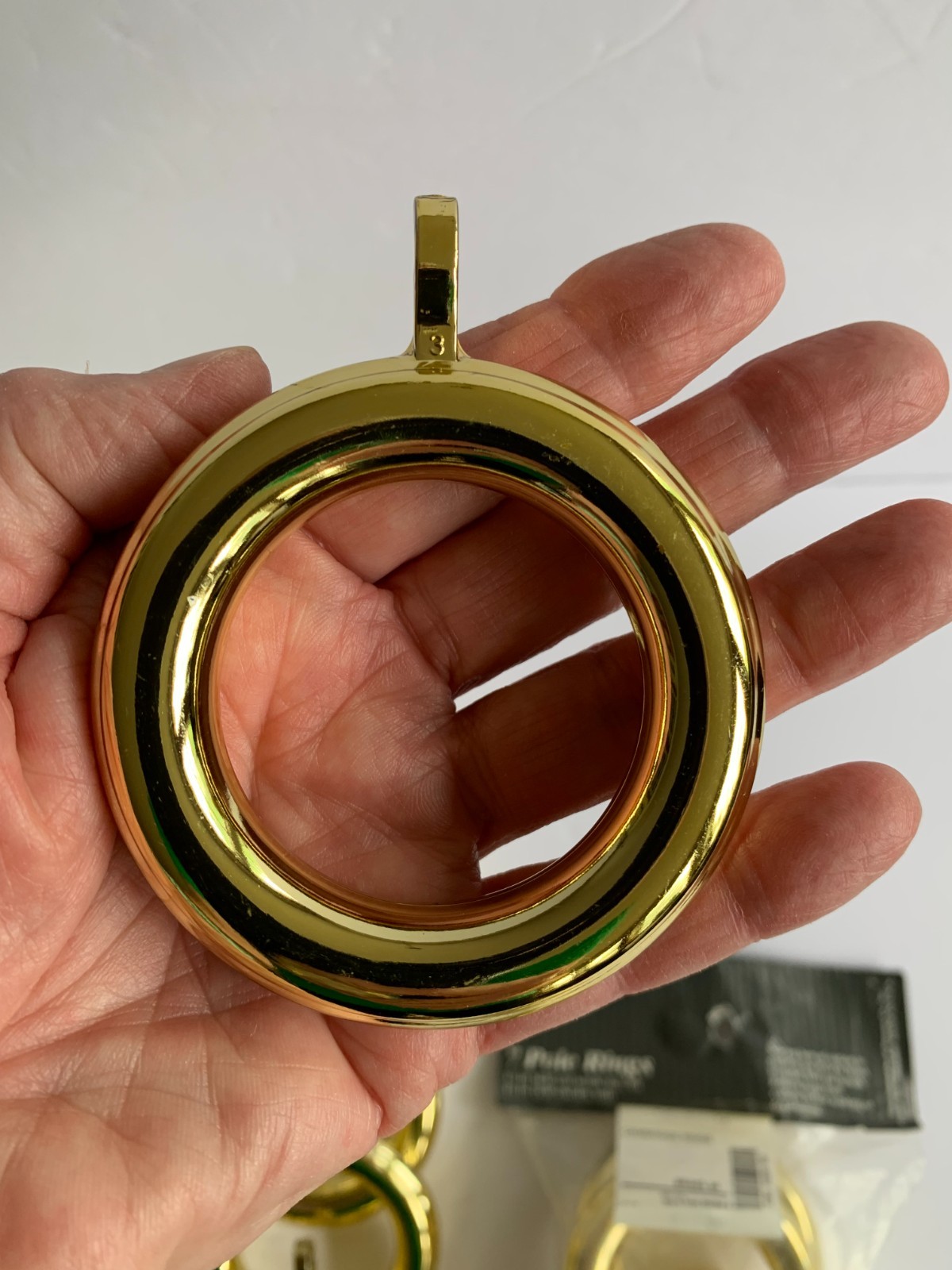 1 3/4” Inside Diameter and 1 3/8″ Rods Set of (28) GOLD Curtain Rings Made USA