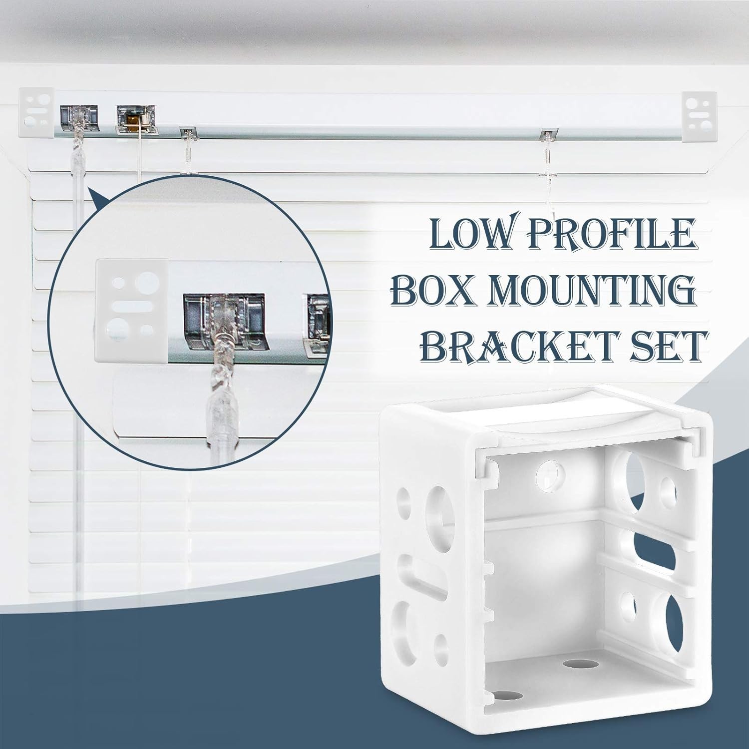 6 Pieces 1 Inch Blind Brackets White Profile Box Mounting Bracket Window Blinds