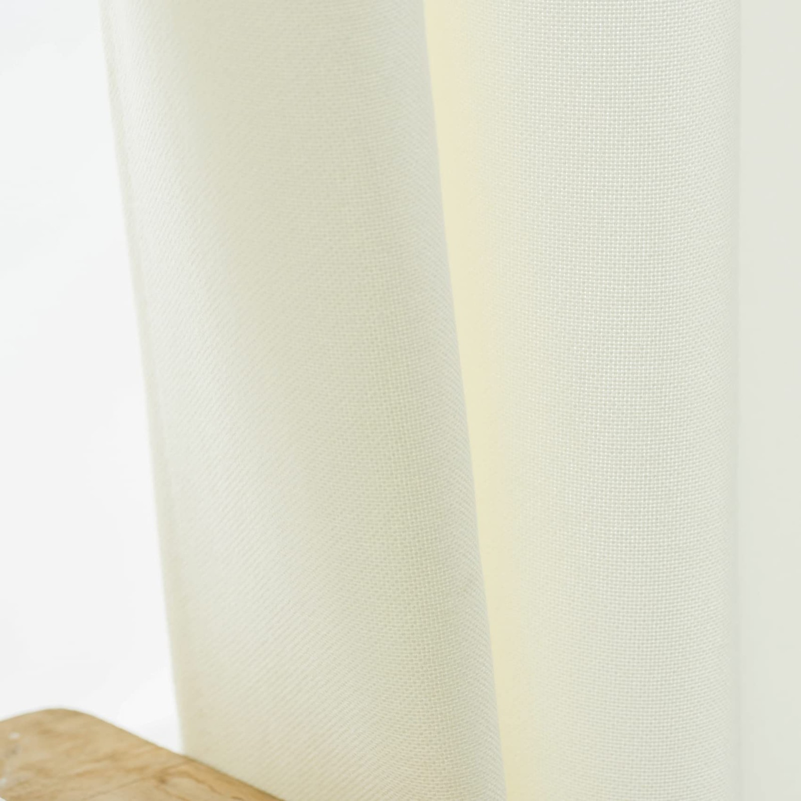 Upopo Ivory Curtains Kitchen Privacy Semi Sheer 84 Inch Long Linen Textured