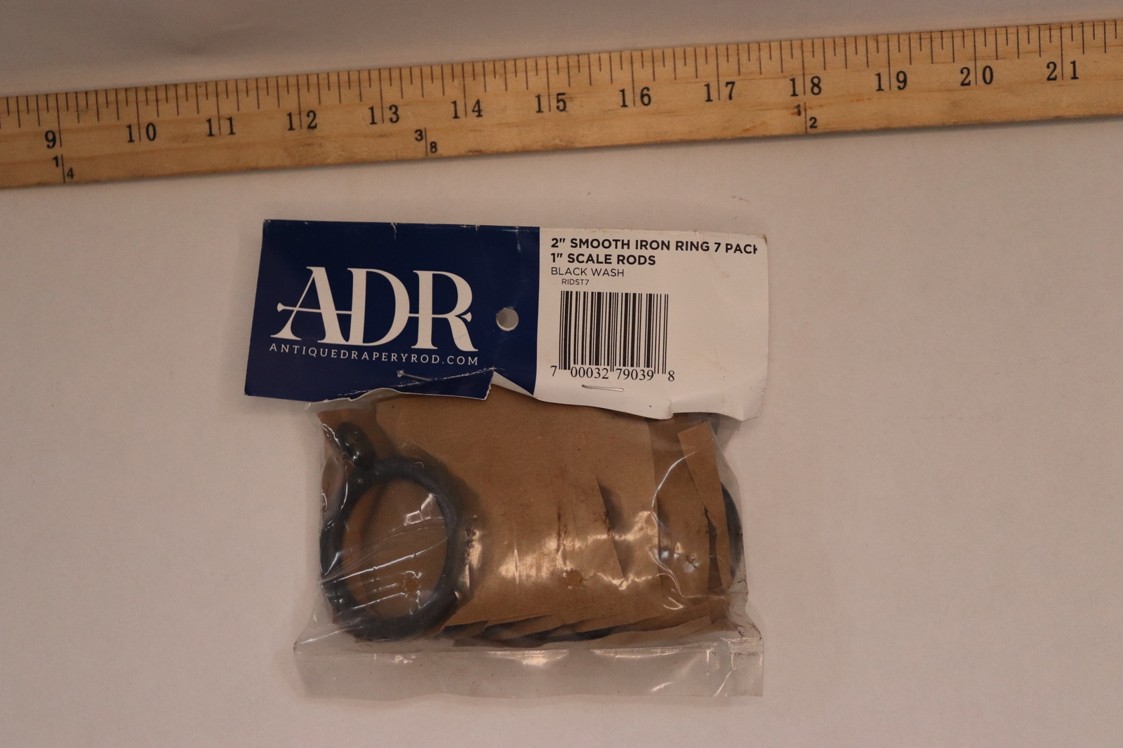 (7-Pk) ADR Eyelet Curtain Ring Smooth Black Iron 2″ x 1″ Scale Rods RIDST7