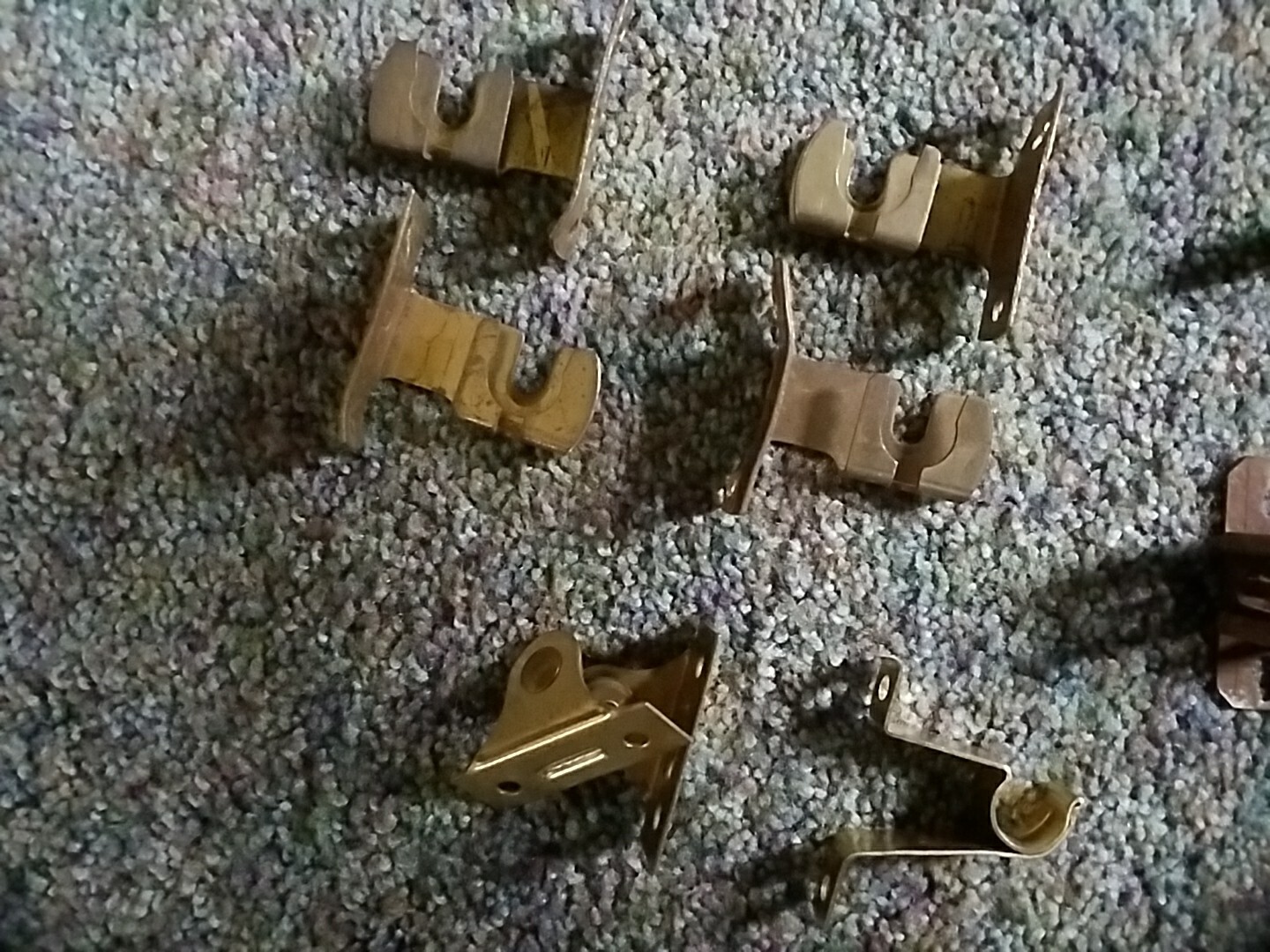 Vintage Lot of Curtain Rod Brackets Assortment Brass Metal White Hardware Parts
