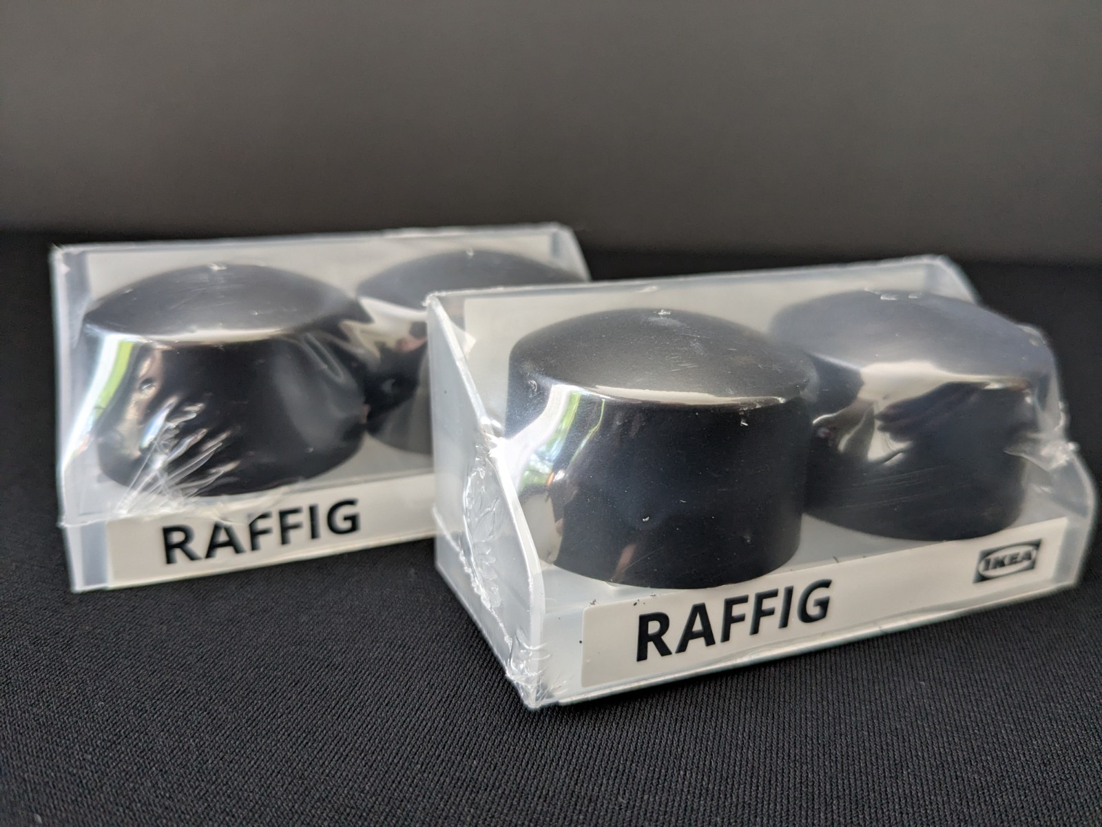 Ikea Raffig Finial Black 2 Pack O-2428-B (2 Sets)