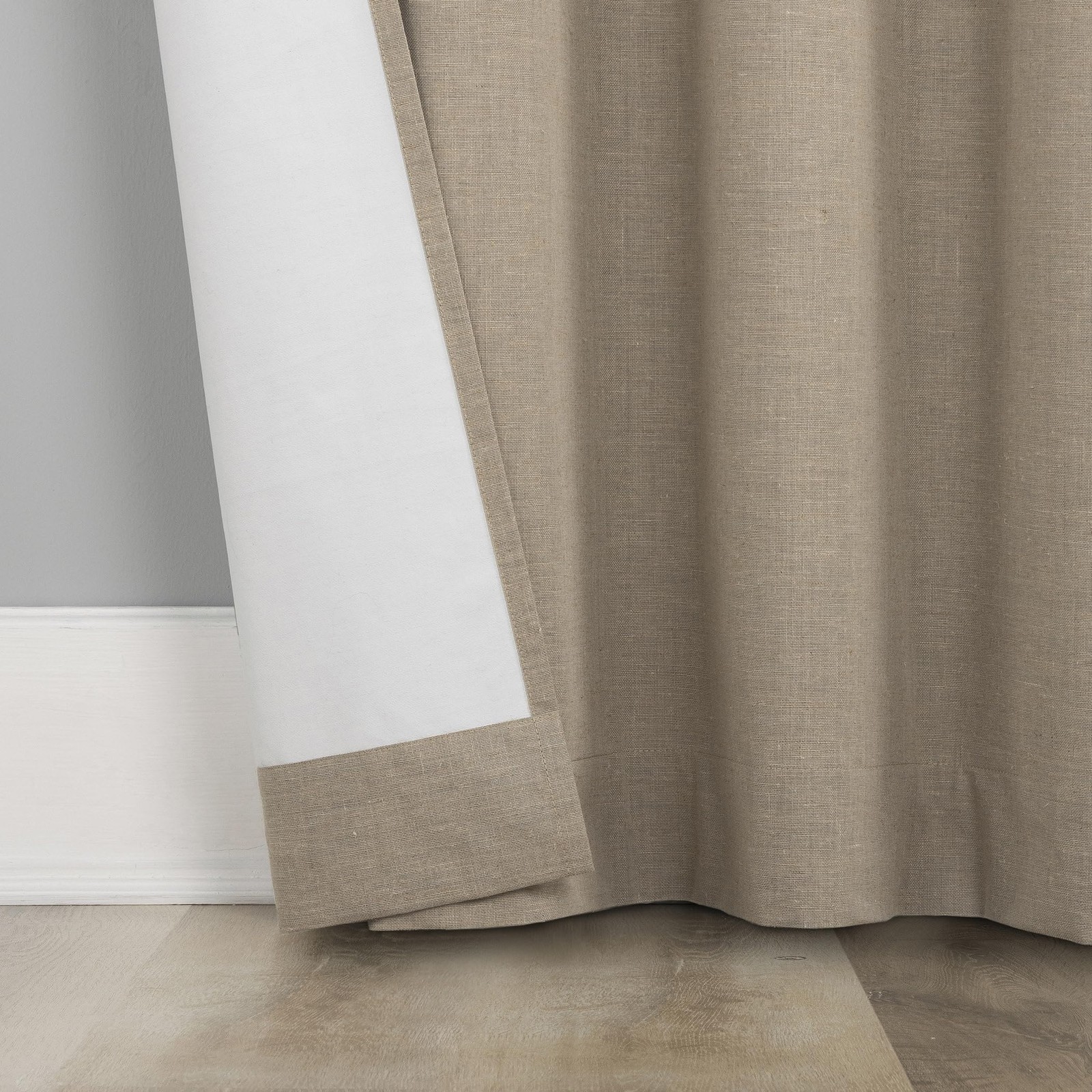 Sun Zero Treviso Linen Blend Magnetic Closure 40″W x 96″L (Pack of 1), Taupe