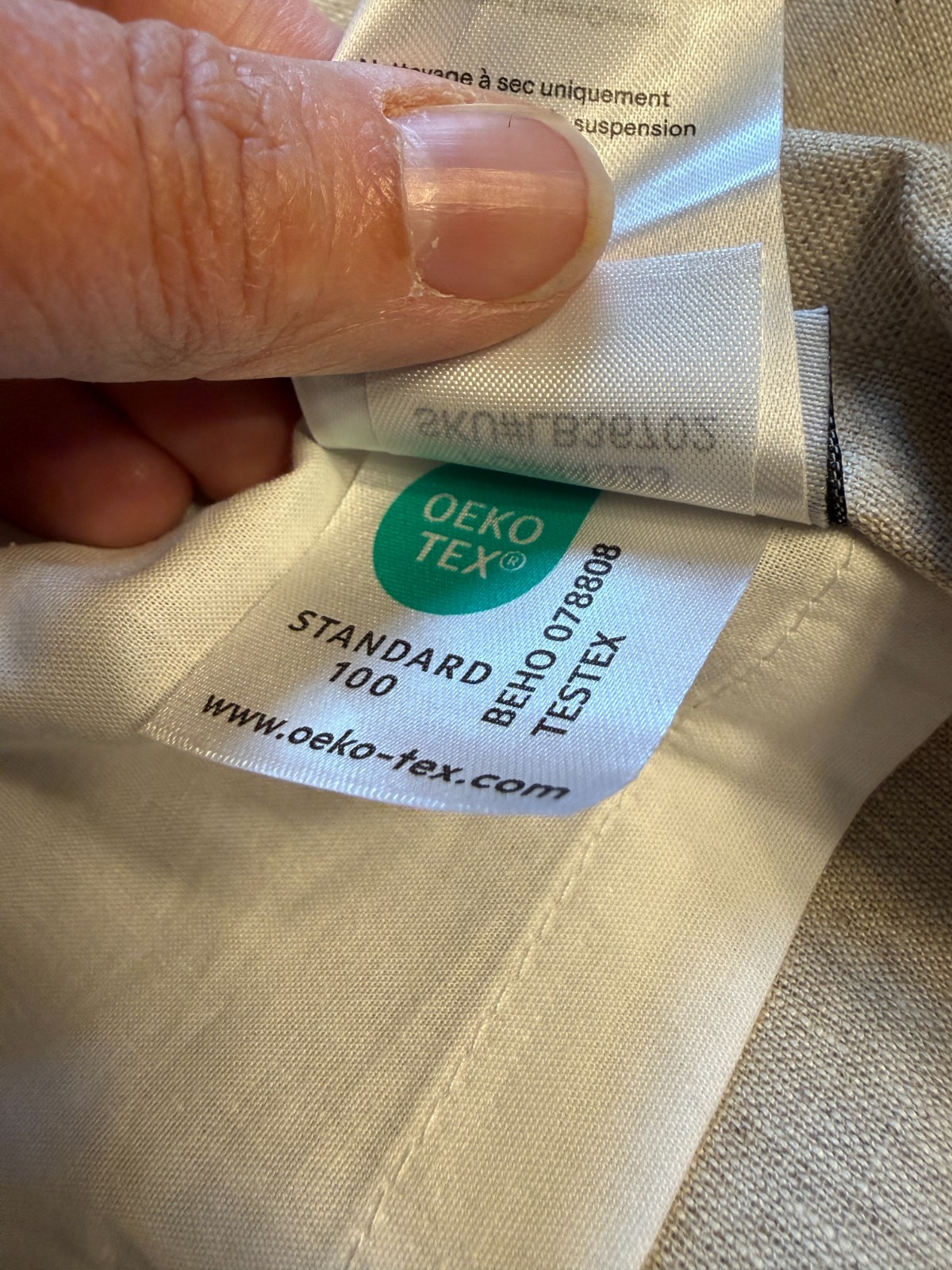 QUINCE European Linen Curtain Panel 48×84 Natural Flax Beige Lined