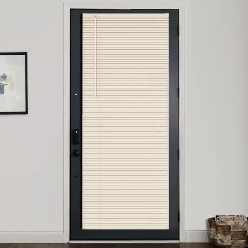 1″ Vinyl Mini Blinds – Cordless French Door Blinds for 32″W x 72″H Beige