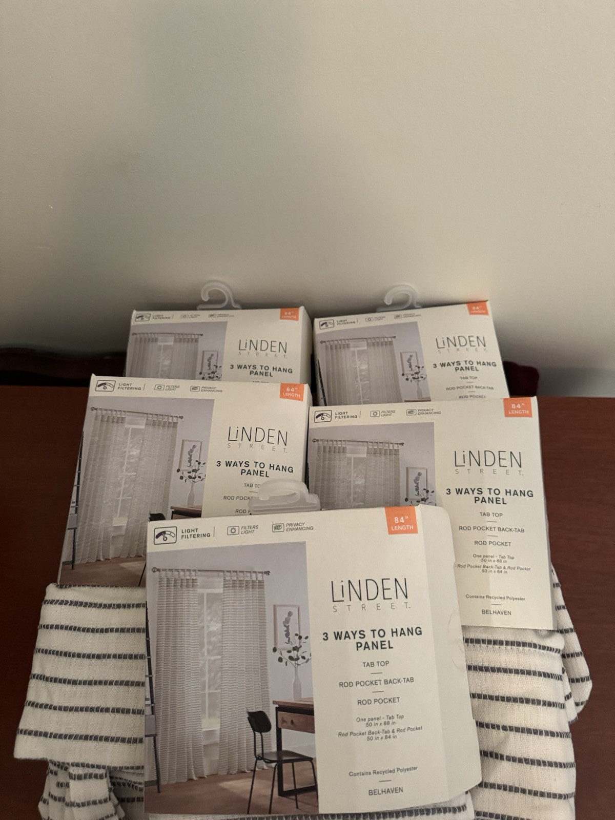 JCPenney Linden Street 3 Ways To Hang Curtain Panels Lot Of 5 (50w X 84/88) New