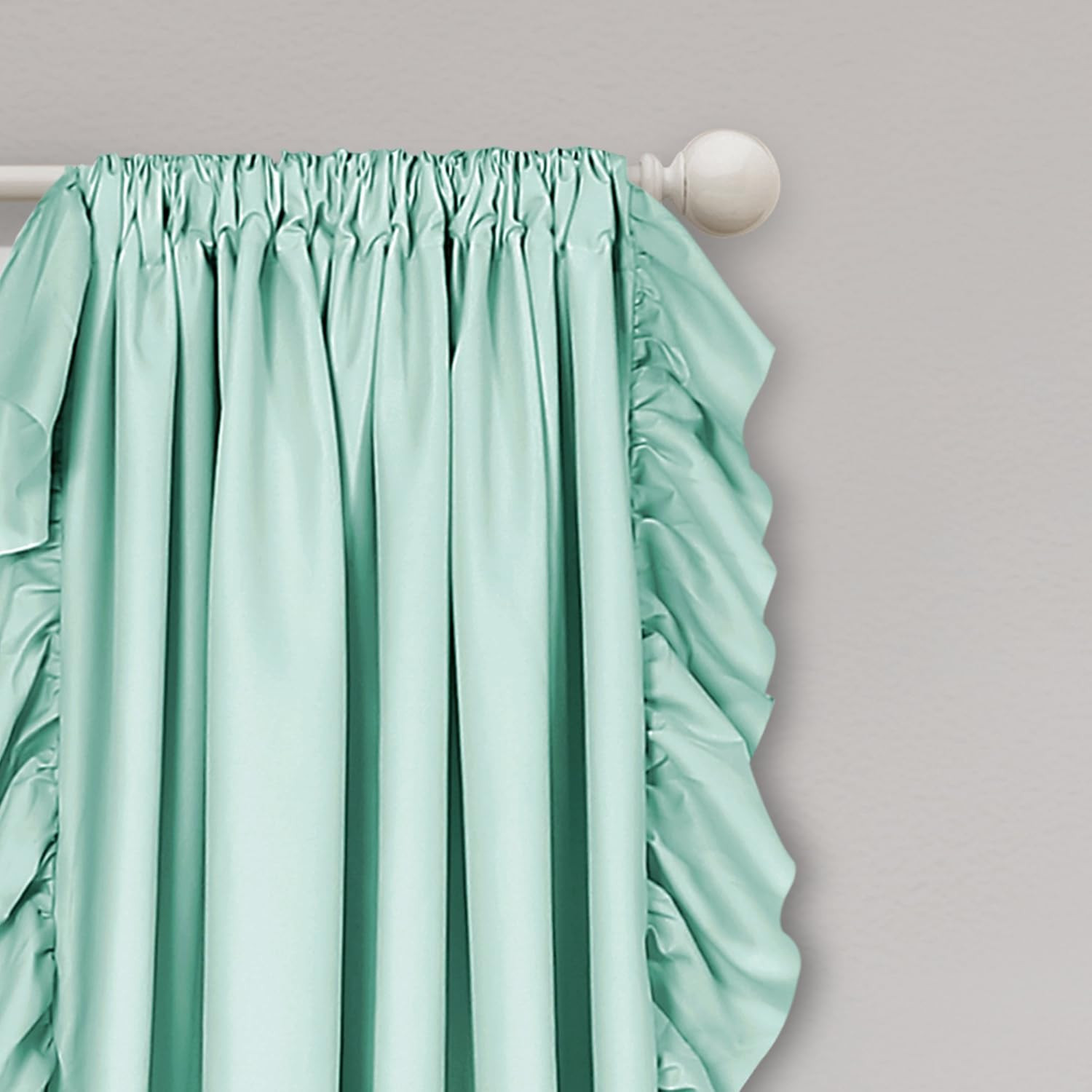 Reyna Ruffle Window Curtain Panel Set, Pair, 54″ W X 84″ L, Light Blue – Flowy C