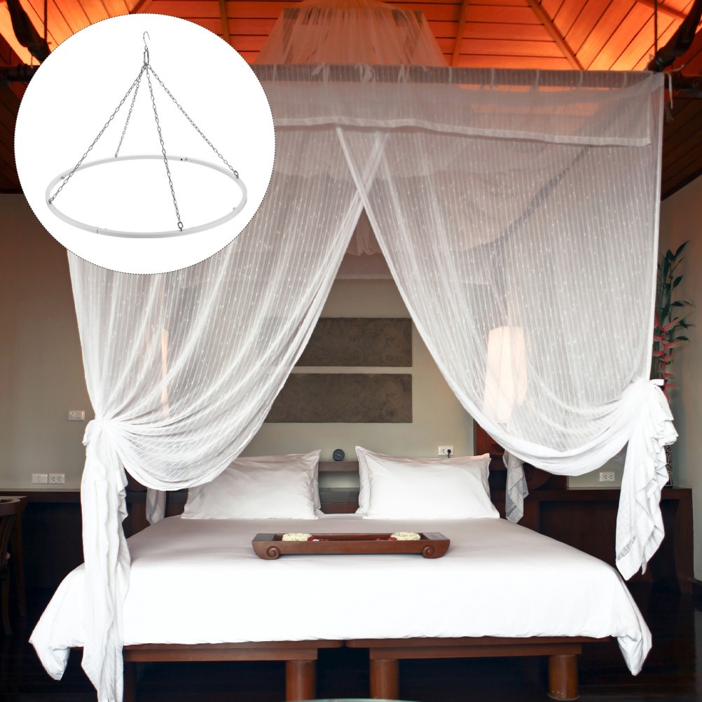 Hoop Ceiling Drapes Hanging Kit for Wedding – 23.62” Stainless Steel Canopy