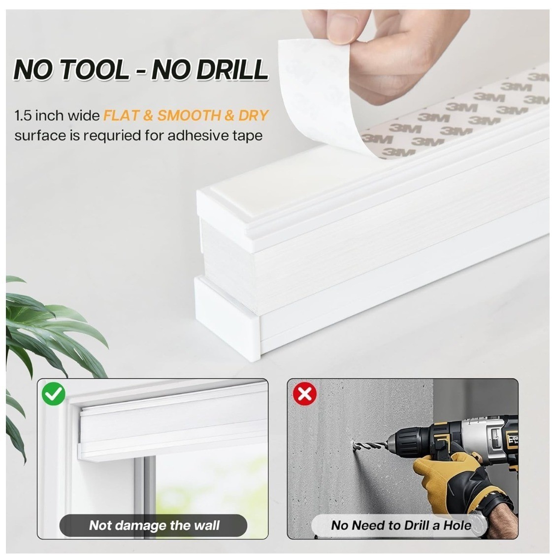 LazBlinds Cordless Cellular Blinds No Drill Light Filtering 19W x 72H White