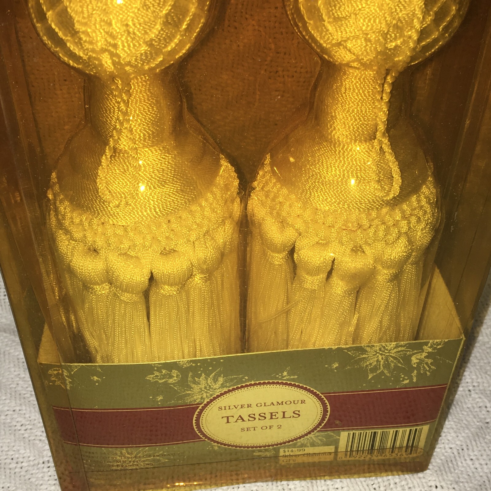 NEW IN BOX IVORY TASSELS BY “SILVER GLAMOUR “ SET OF TWO