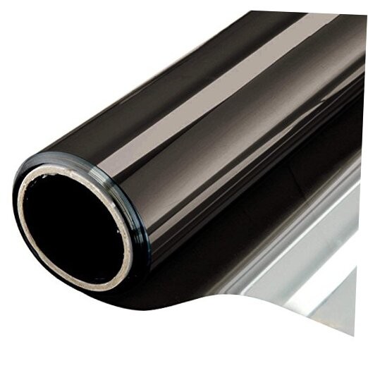 One Way Window Privacy Film, See Out Not in 17.5 Inch x 6.5 Feet Black Silver